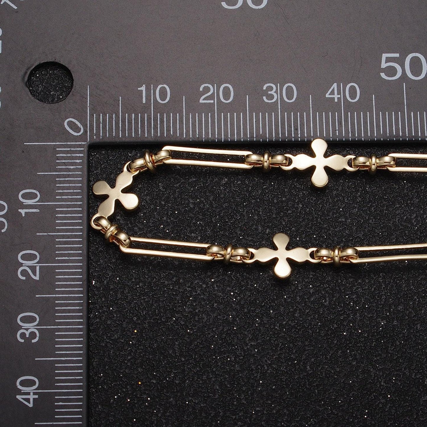 16k gold filled quatrefoil paper clip figure eight link unfinished designed jewelry making gold & silver yard chain | roll-1177 roll-1178