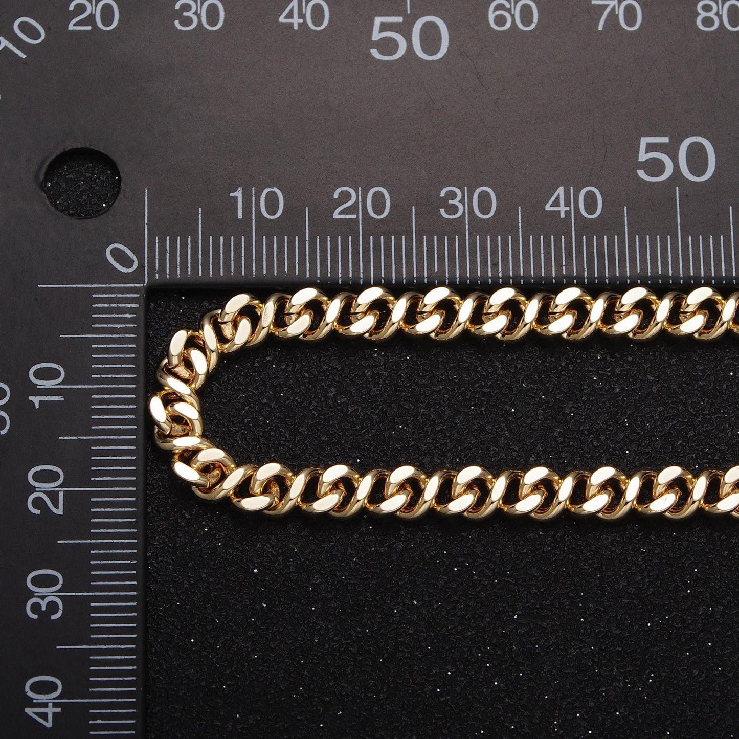 24k gold filled 5mm flat cuban curb figure 8 eight statement chain in gold, silver by yard for jewelry making supply | roll-1053, roll-1107