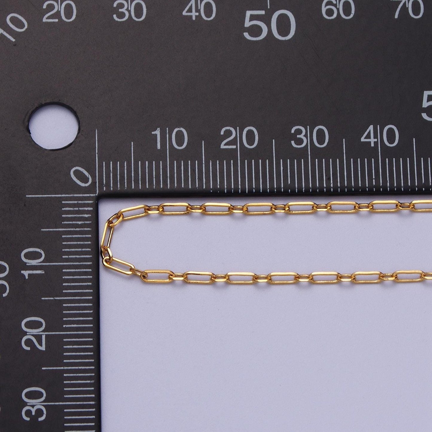 24k gold filled silver dainty 1.8mm flat edge paper clip cable link wholesale jewelry making unfinished chain | roll-971