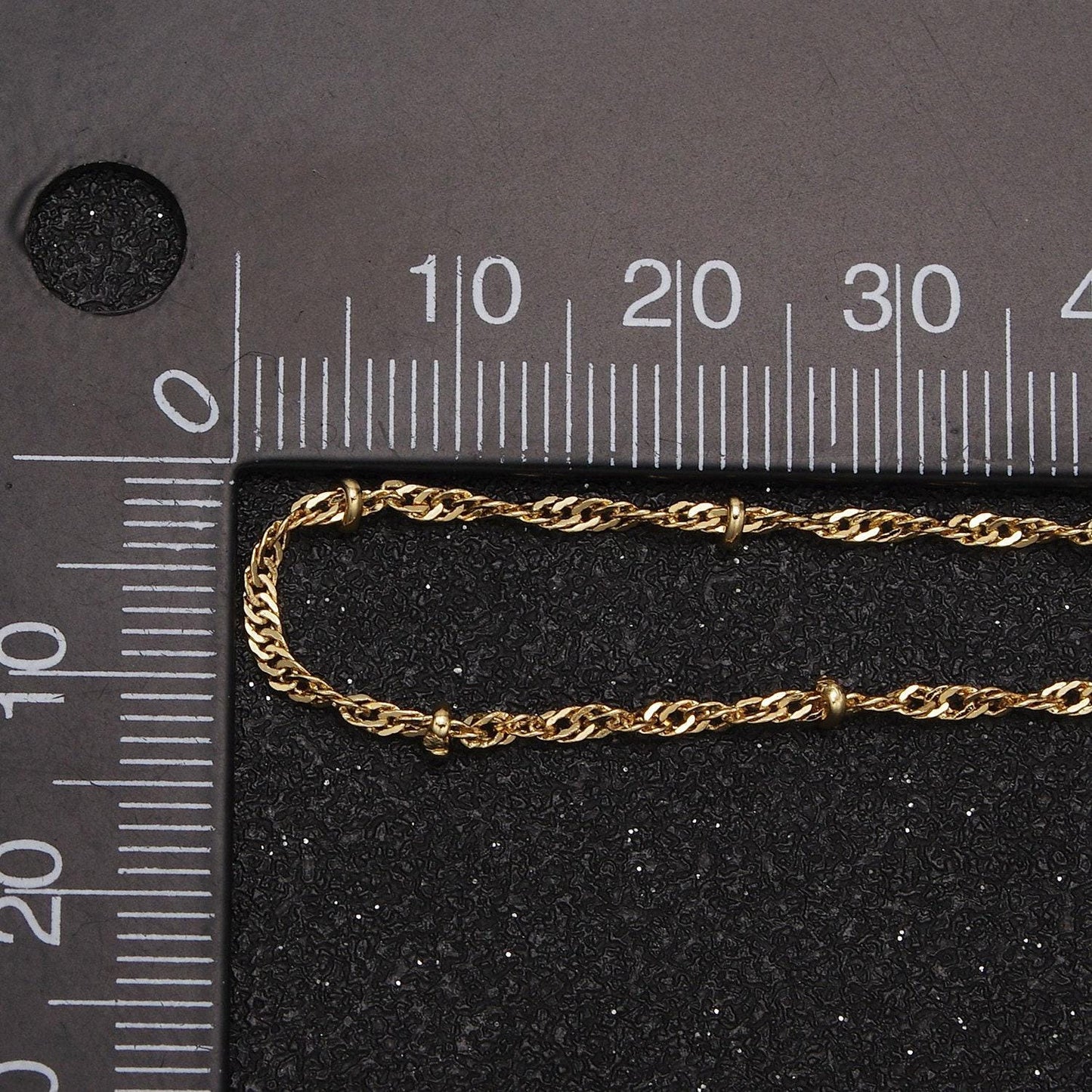 24k gold filled singapore satellite/bead chain by yard, width 2.3mm in gold & silver color, wholesale bulk roll chain for jewelry making,639
