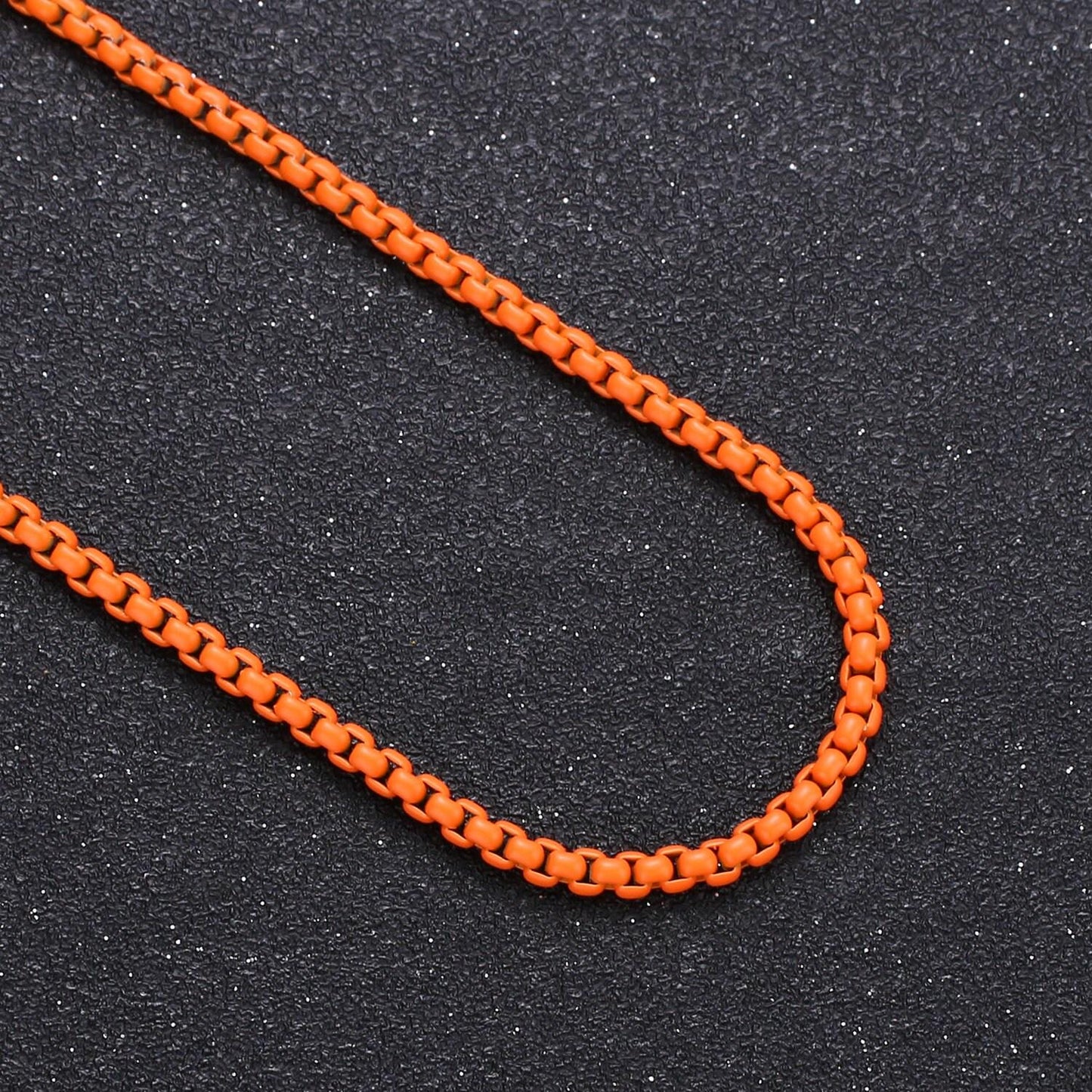 Fuchsia, highlight green, orange color fancy enamel link rolo cable chain by yard, square link chain by yard, width 2.6mm, roll-341,342,343