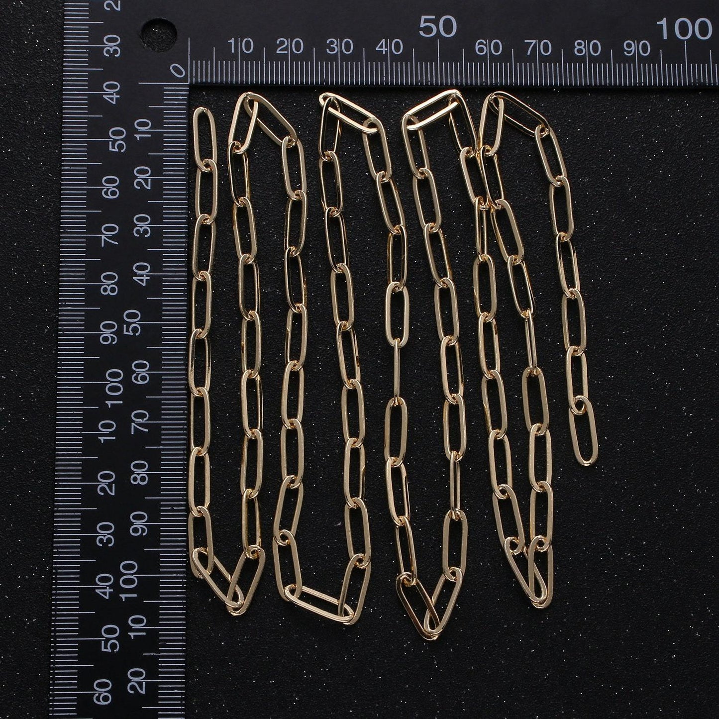 18k gold paperclip rolo cable chain by yard, cable rolo chain by foot, thicknest 0.7mm,roll-313