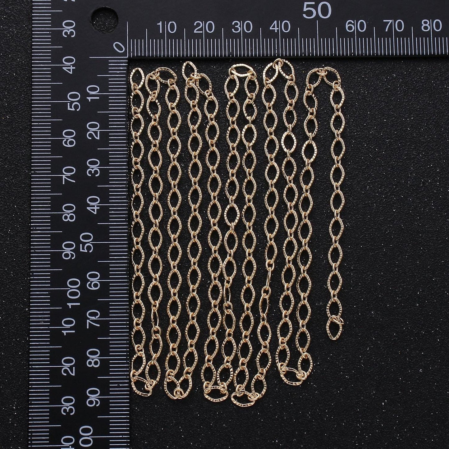16k gold oval rolo chain by yard, oval link chain, wholesale bulk roll chain for jewelry making, width 4.2mm,roll-262
