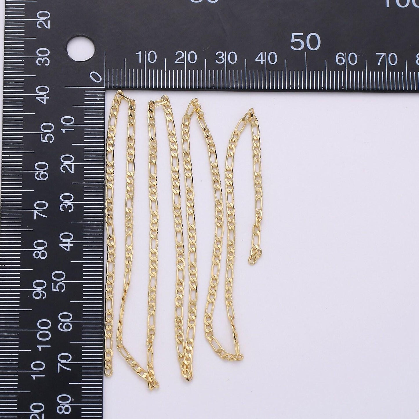 Gold figaro chain by yard, cable figaro chain by foot, wholesale bulk roll chain for jewelry making, width is 1.8 mm,160
