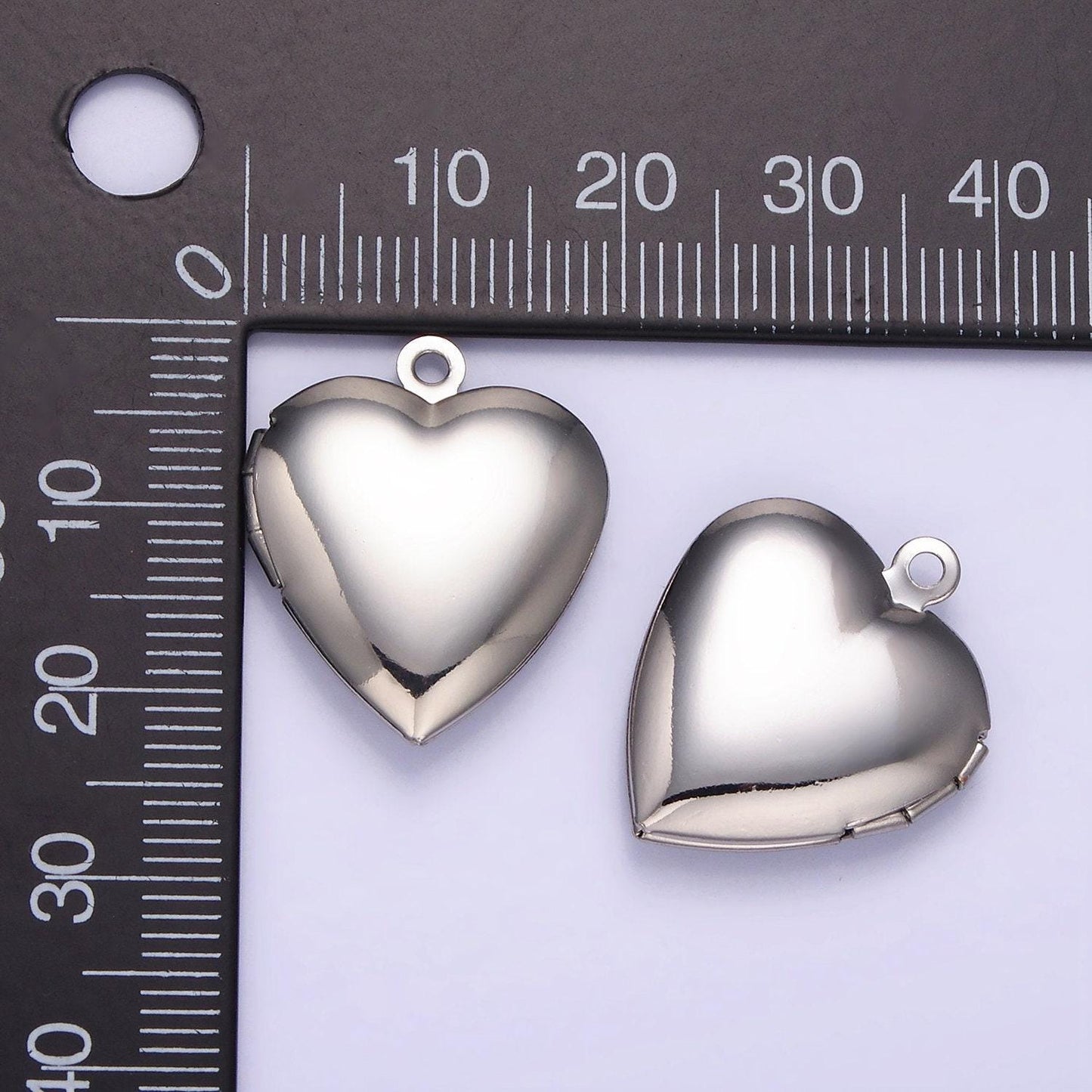 Dainty white gold filled locket charm gold heart locket charm minimalist locket pendant for jewelry making light locket earring supply d316
