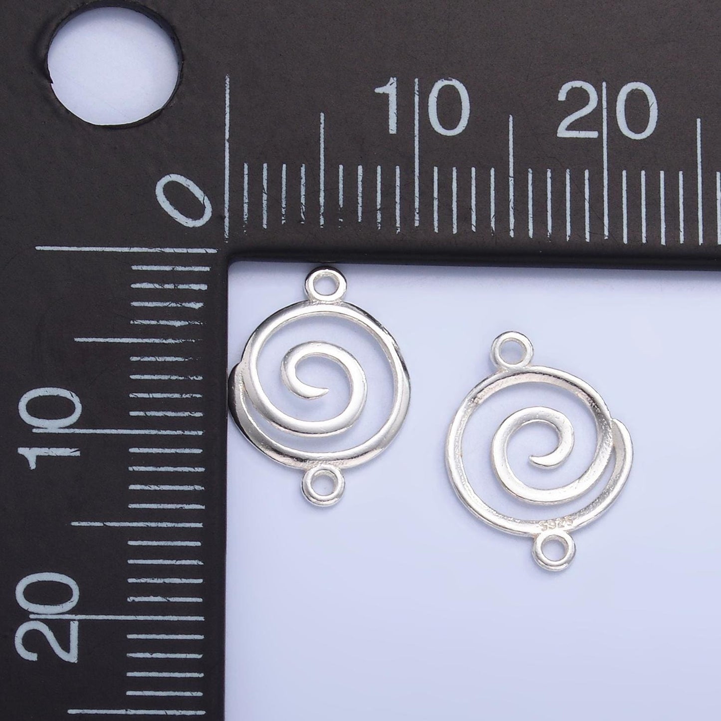 Mini Silver Swirl Twist Charm Connector s925 Sterling Hypnotist Link Connector for Bracelet Necklace Supply for Permanent Jewelry SL593