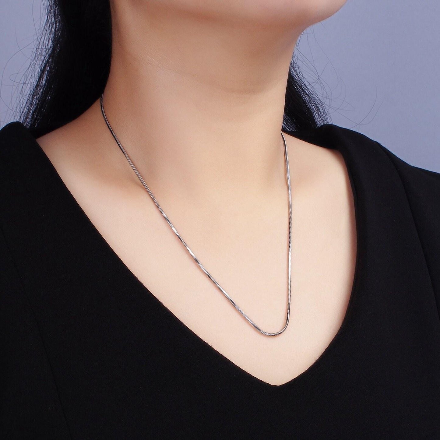 Stainless steel 1.5mm snake chain 20 inch layering necklace | wa-2270