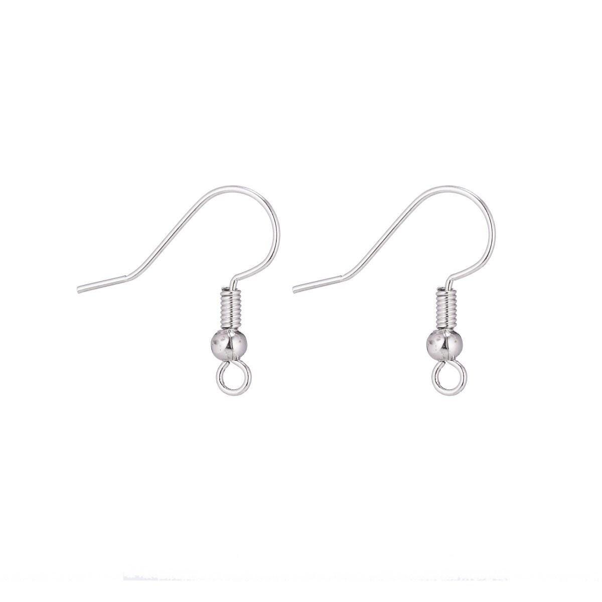 12 pair ear hook jewelry earrings, ear wires, brass earring component, french ear hook silver gold plated for jewelry making supply k-236