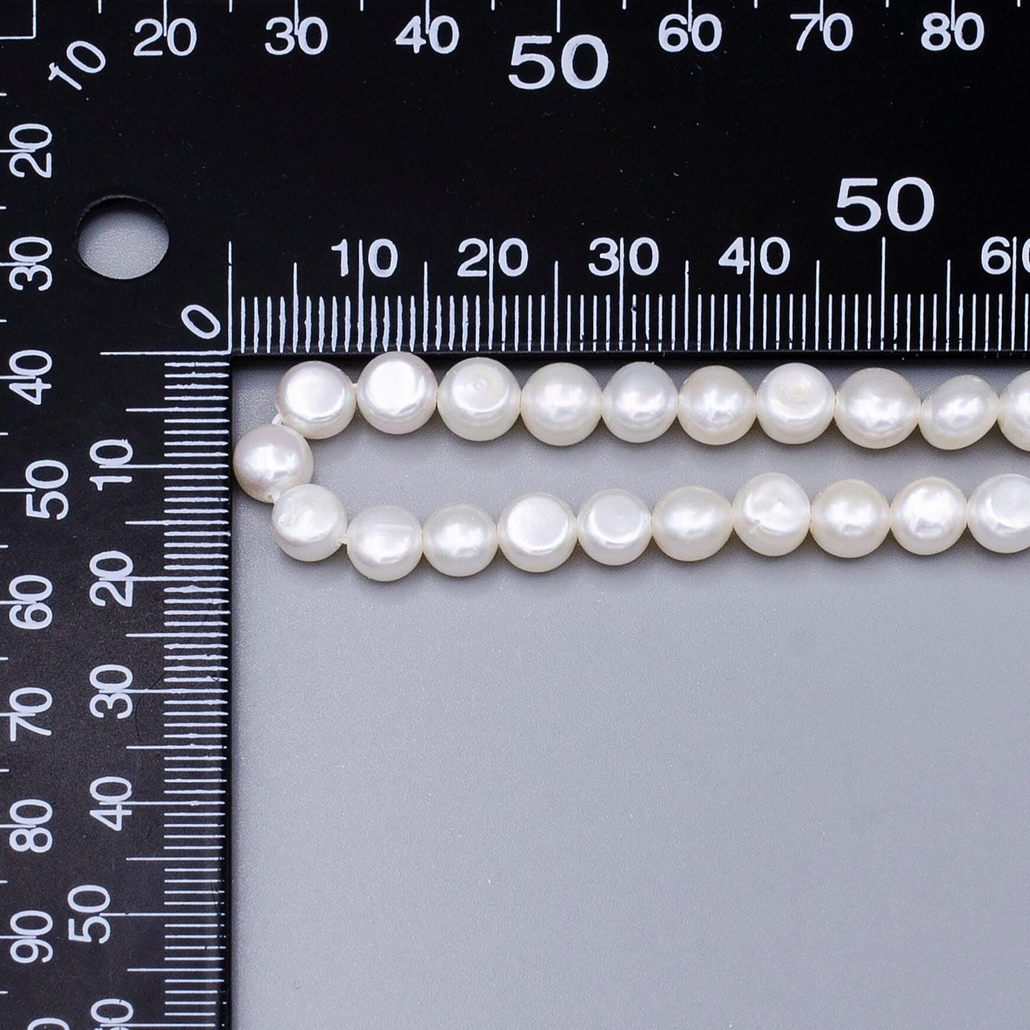 Natural white round button freshwater pearl beads genuine high luster smooth and shiny freshwater pearls 6mm wa-1655