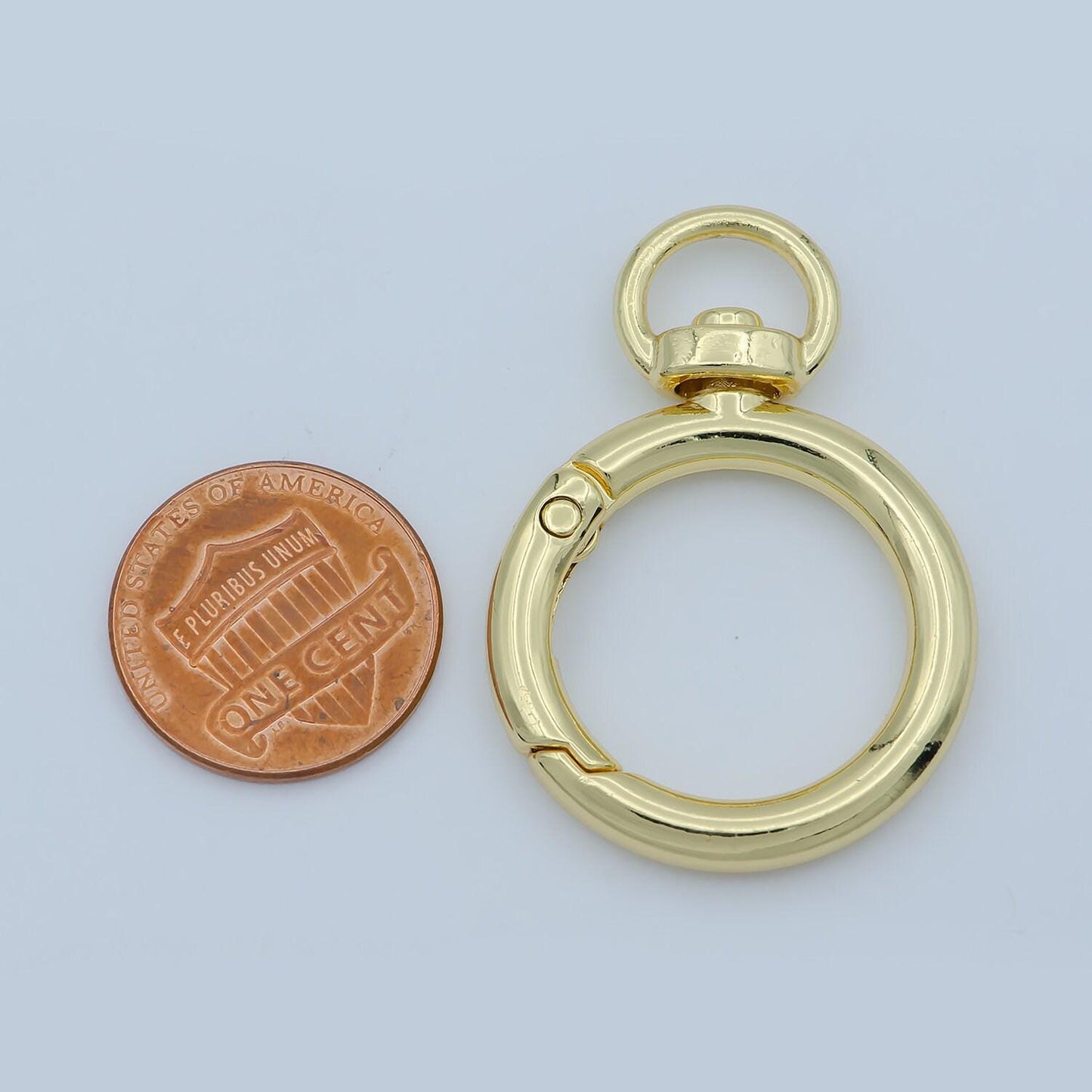 1pc wholesale swivel push spring ring 24k gold , spring ring for jewelry necklace bracelet anklet making, size 37mmx28mm l-338