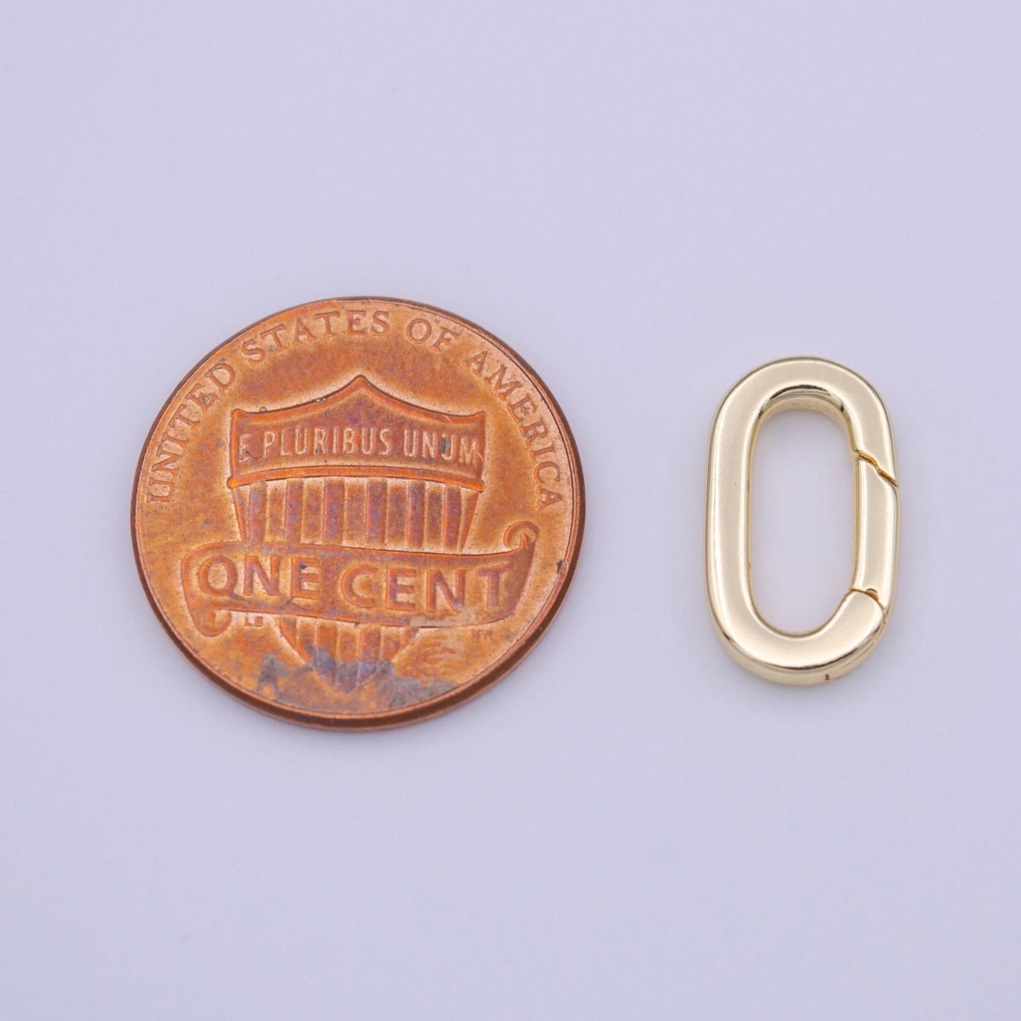 Small gold spring gate ring, push gate ring 14x8.1mm oval ring charm holder gold clasp for jewelry clasp k-235