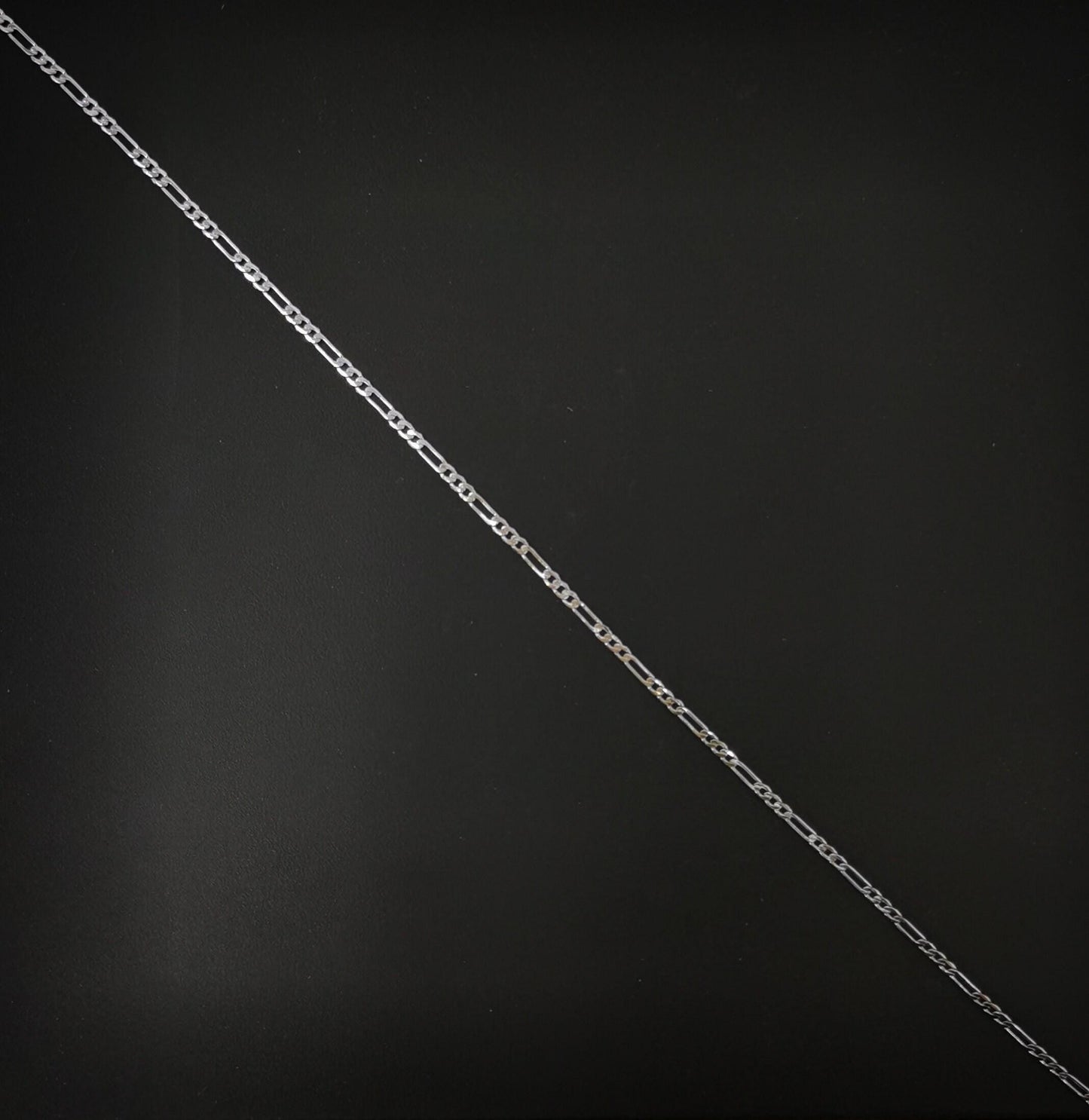 1pc 19.8'' ready to use white gold figaro necklace chain,layer figaro chain dainty necklace, pendant charm necklace width is 2mm, 955