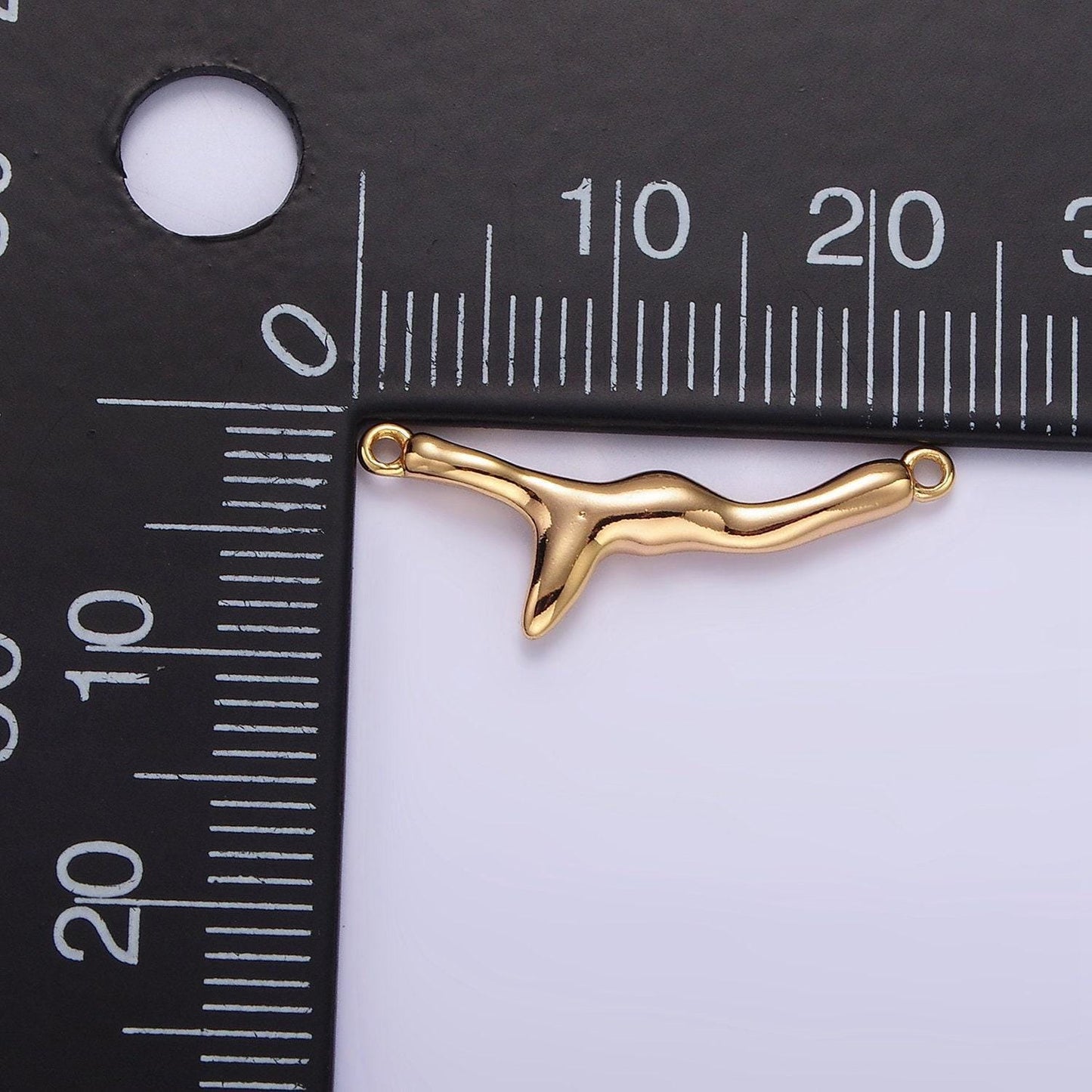 14k gold filled molten drip 23mm minimalist charm connector | g113