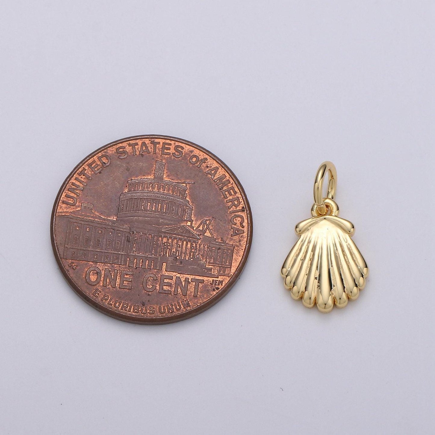 Tiny shell charm gold sea shell pendant for bracelet earring necklace component