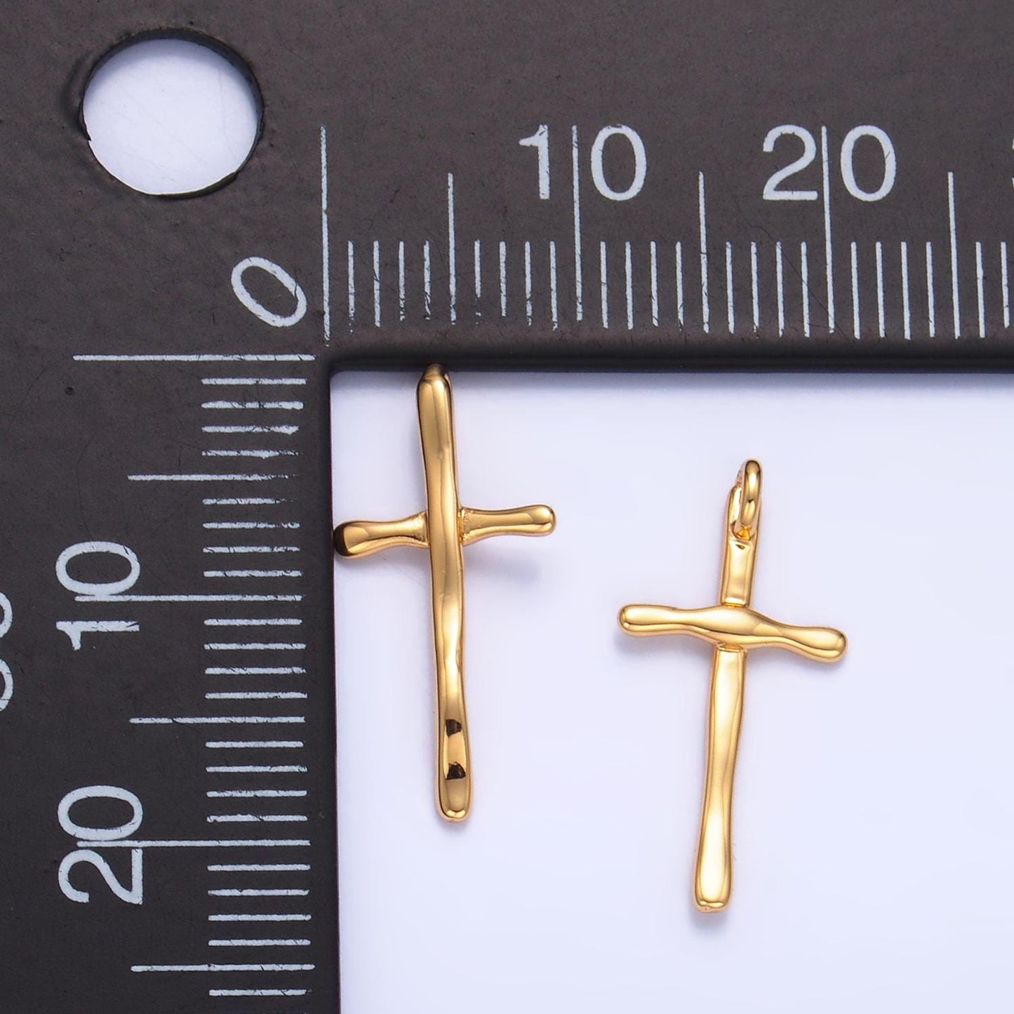 Dainty Cross Pendant Slim Gold Cross Charm add on Charm for Minimalist Religious necklace earring Supply W385