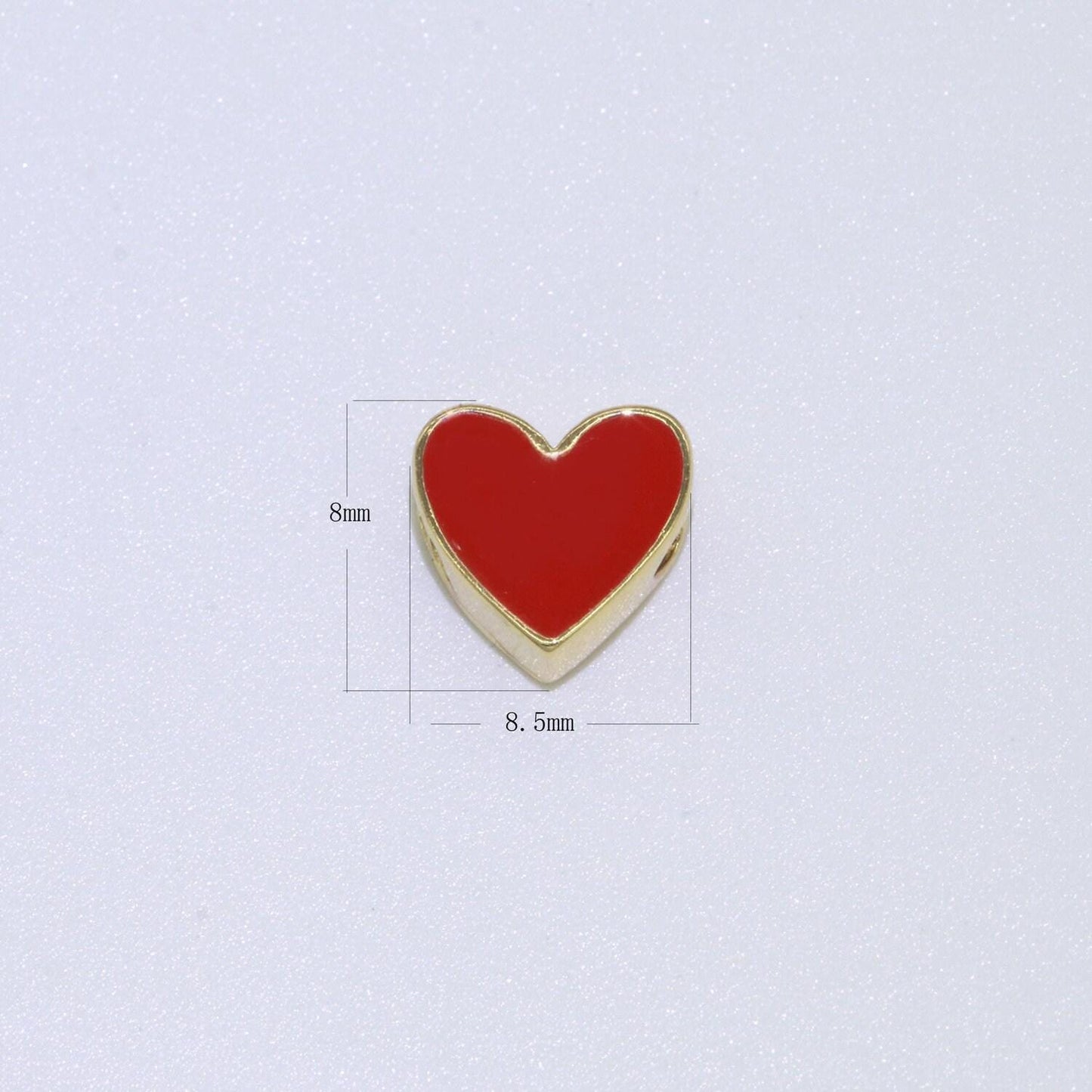 Gold filled enamel spacer beads, symbol beads, beads heart star pink red enamel beads for bracelet necklace gold cover backing 8mm,10mm,b516