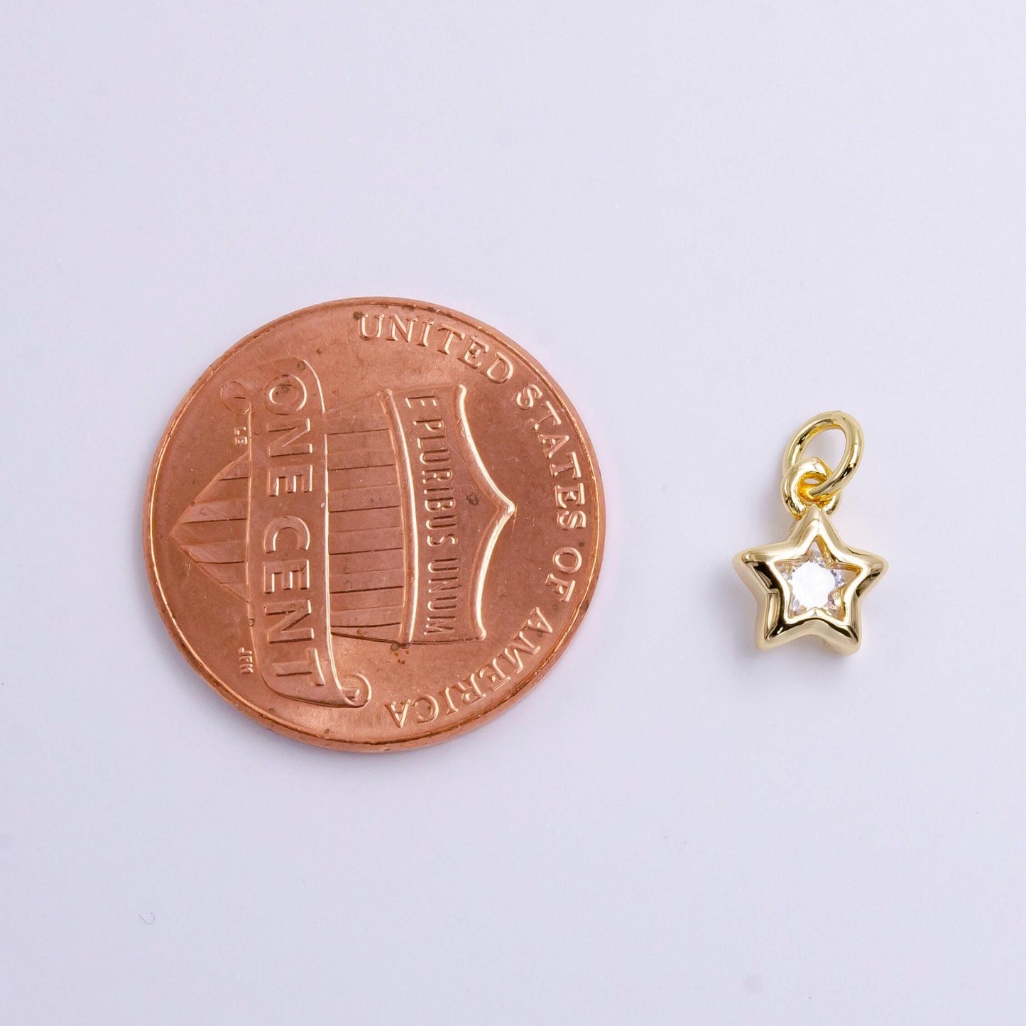 16k gold filled 10mm clear cz celestial star bezel add-on charm mini star charm | ac1461