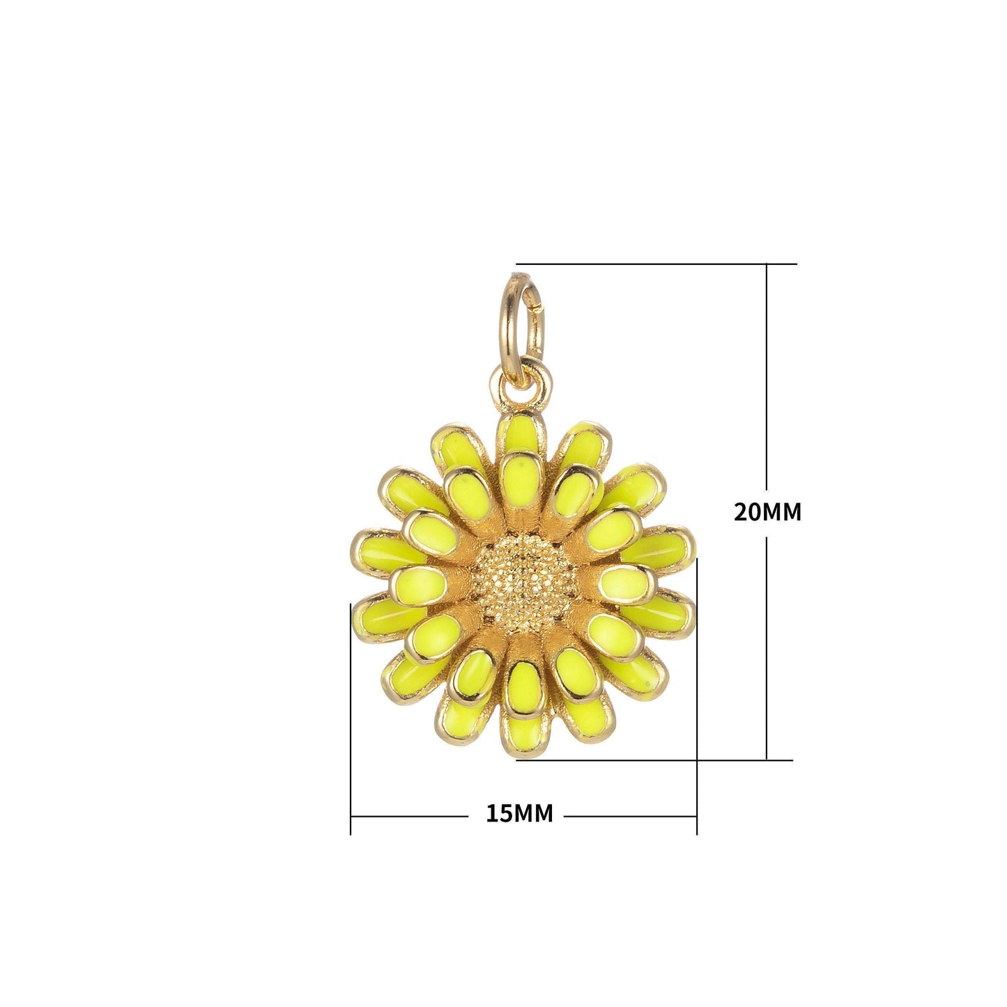 Dainty sun flower charm necklace bracelet earring enamel floral charm summer women jewelry black blue pink green orange yellow e833