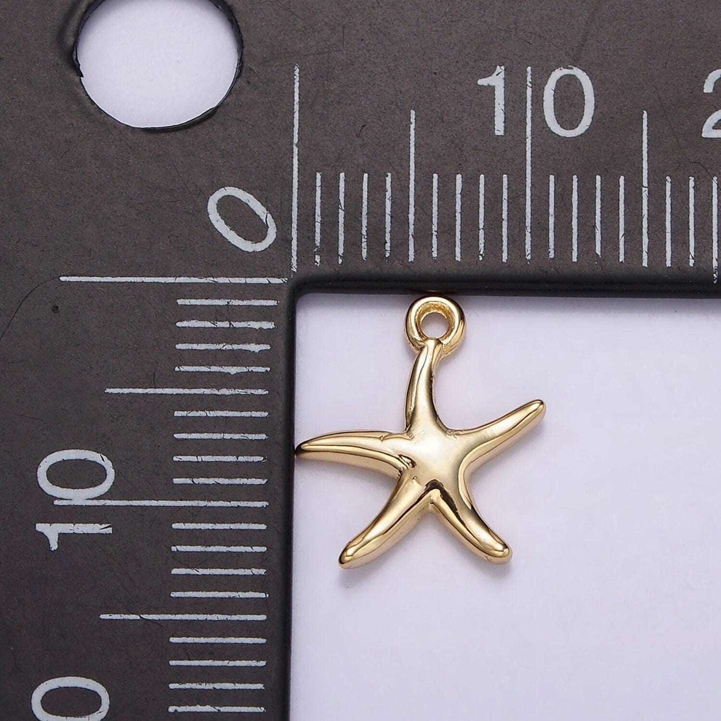 16k gold filled mini minimalist star fish ocean animal add-on charm | n954