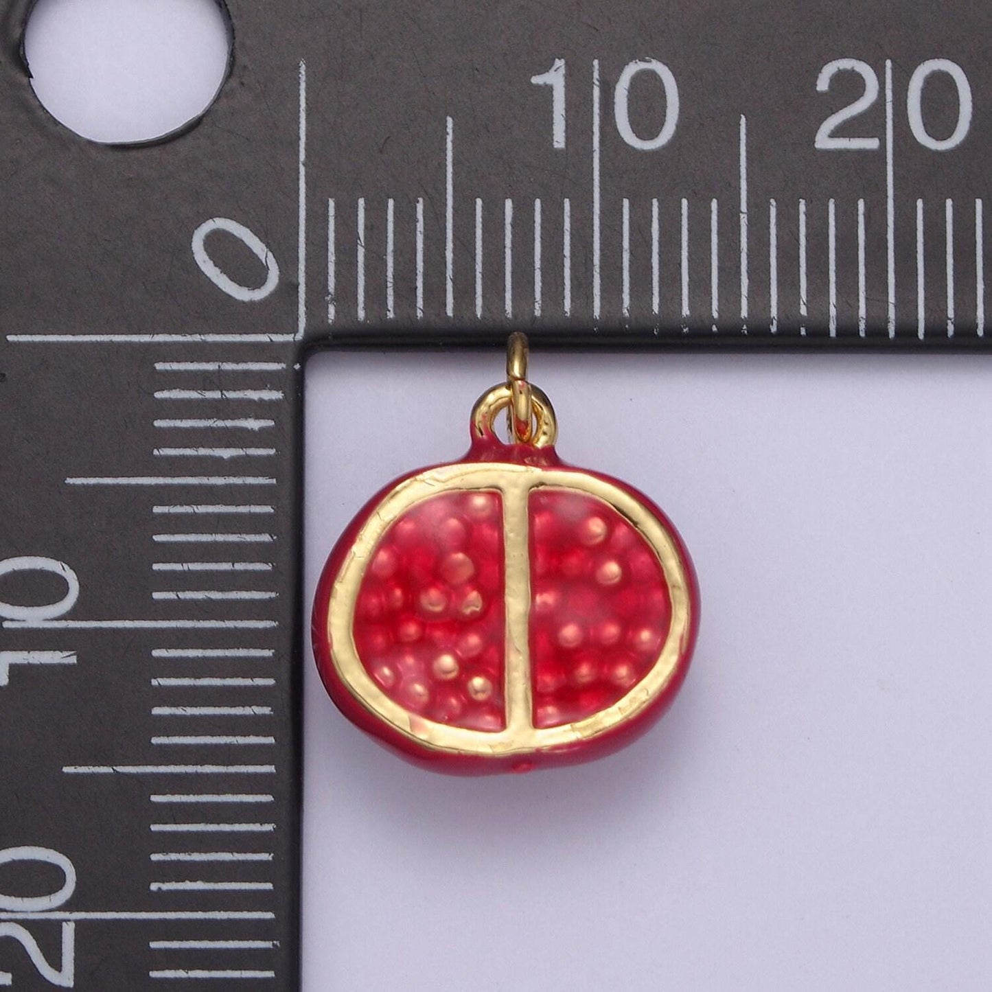 Dainty pomegranate charm micro purple fruit pendant | diy fashion jewelry add on necklace bracelet earring | n-725