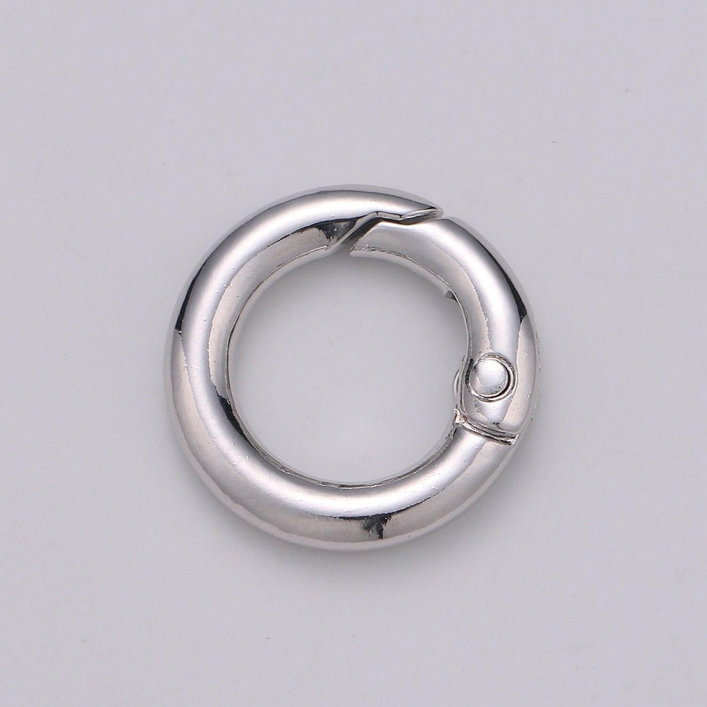 Gold spring gate ring,push gate ring,15,17, 20mm diameter ring holder rose gold black gun metal silver clasp connector charm holder l-33-l35