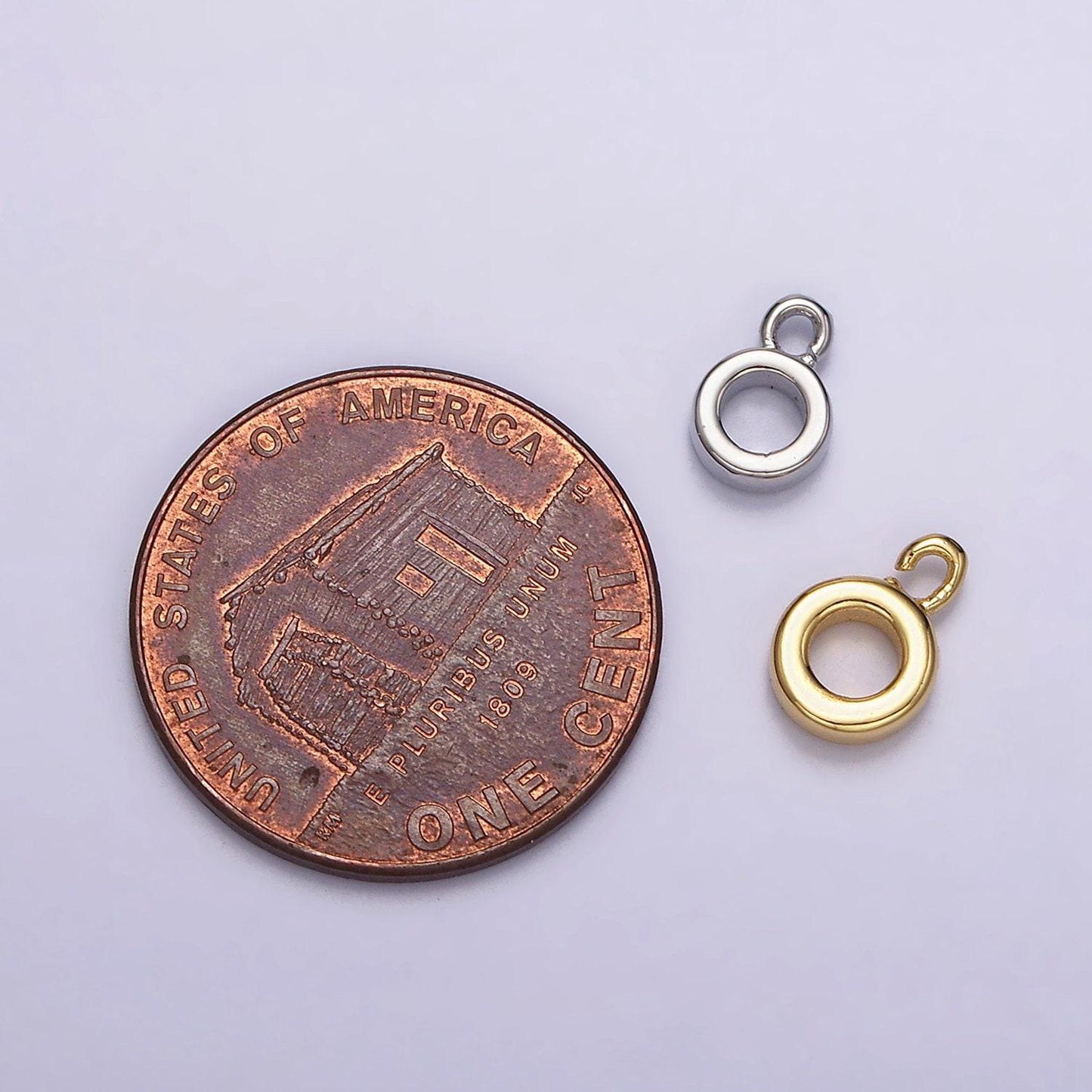 Mini gold silver bail beads bail charm holder spacer with loop tube bails cord bails slider bails spacer ring z923