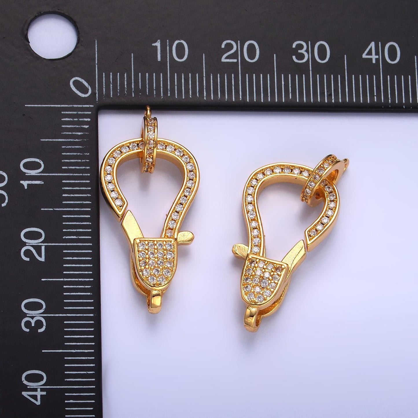 Cz gold filled clear micro pave lobster claw clasp cubic lobster clasp necklace enhancer z-1028
