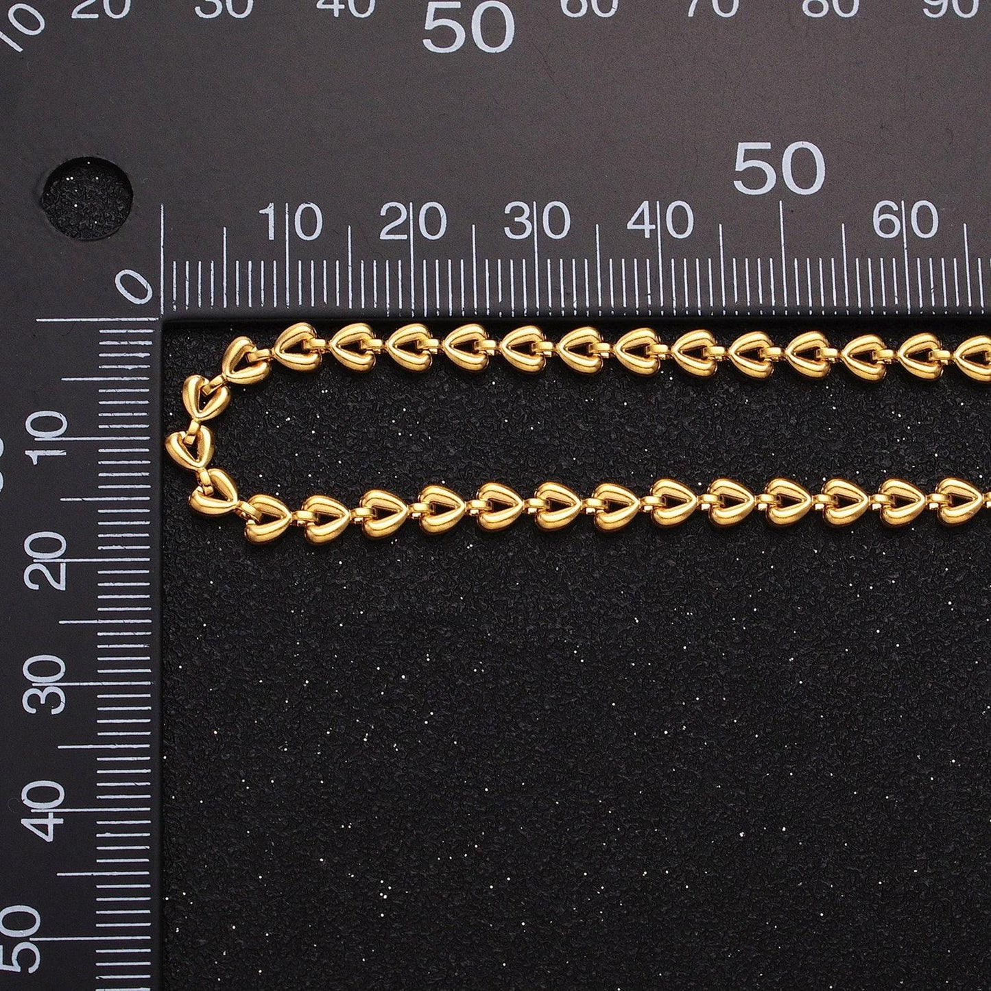 Dainty baby heart link unfinished chain 3.9mm 24k gold filled chain by yard for handmade jewelry making supply | roll-1323