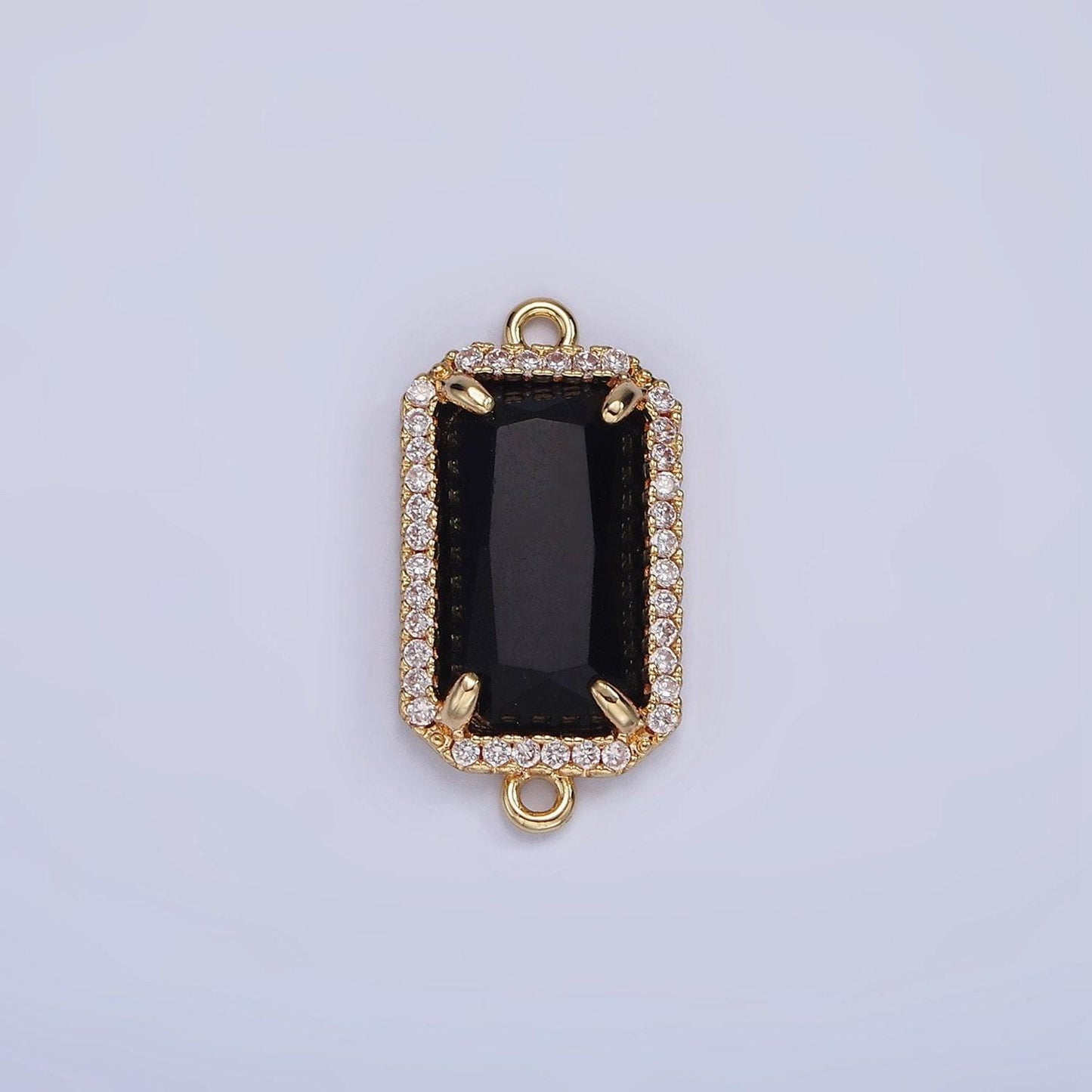Mini 14k gold filled cubic zirconia link connector color faceted crystal charm connector birthstone link connector g-084