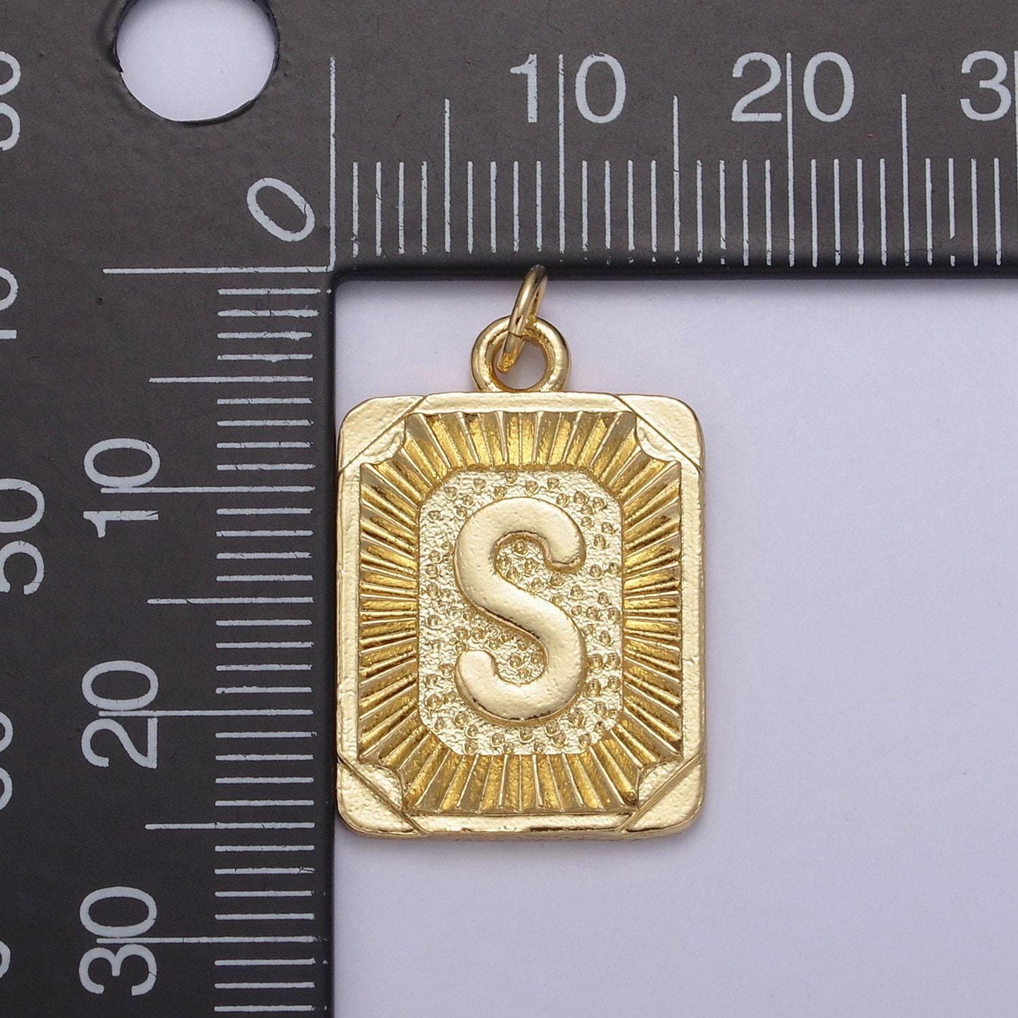 24k gold filled initial tag letter charm a - z alphabet letter tile charm pendant for personalized necklace jewelry making