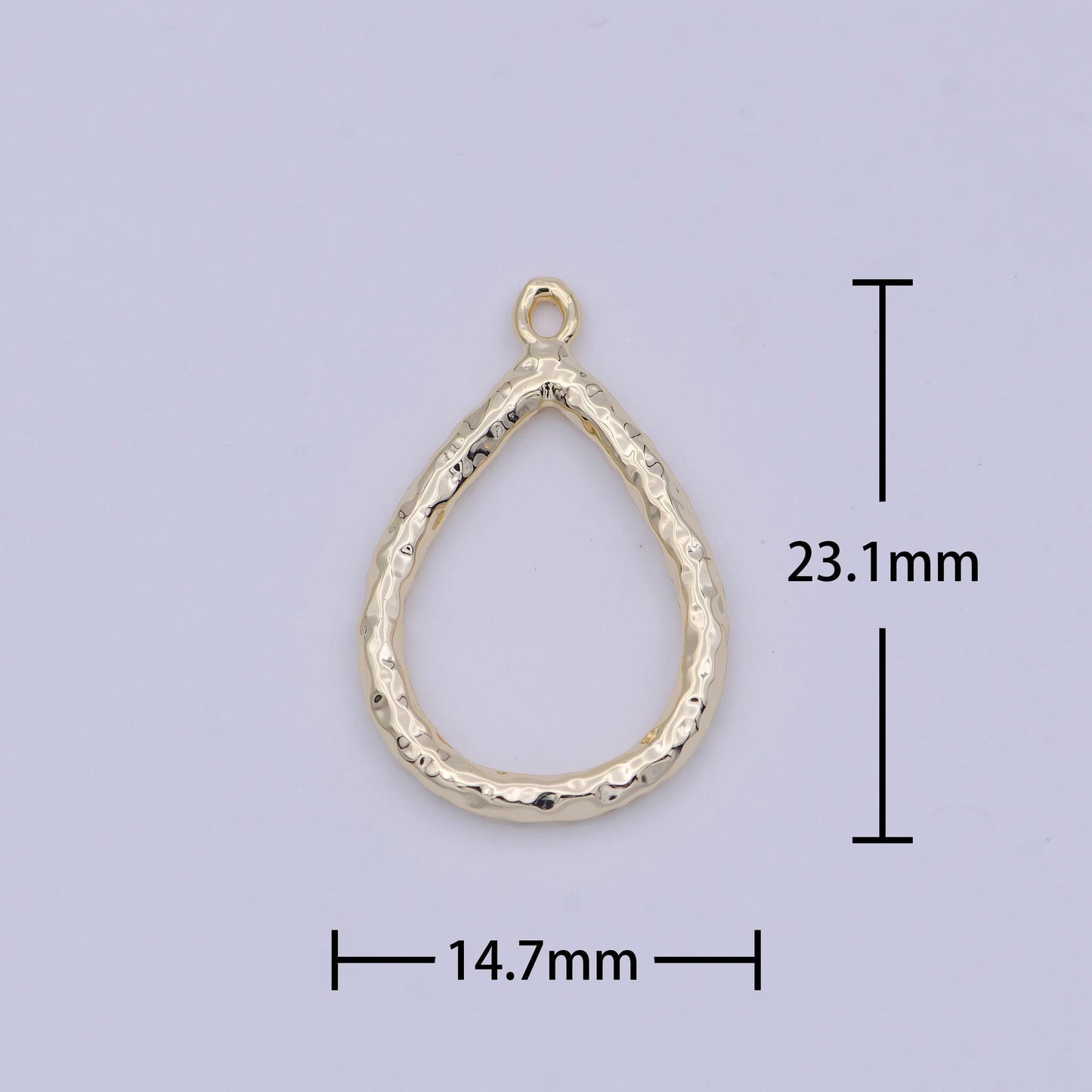 Mini gold tear drop charm, rustic teardrop pendant for necklace earring bracelet component n-923