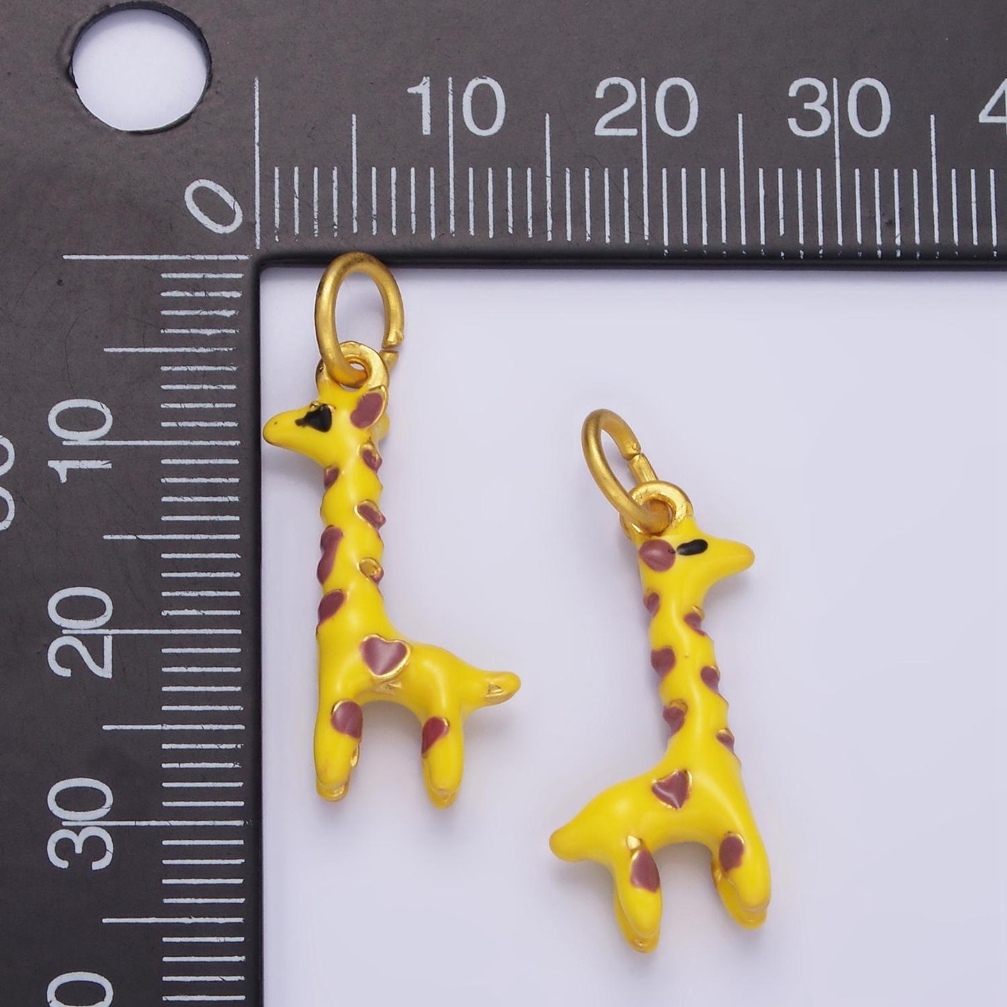 Kawaii enamel giraffe charm yellow animal pendant for kids jewelry making bracelet earring necklace component ag698