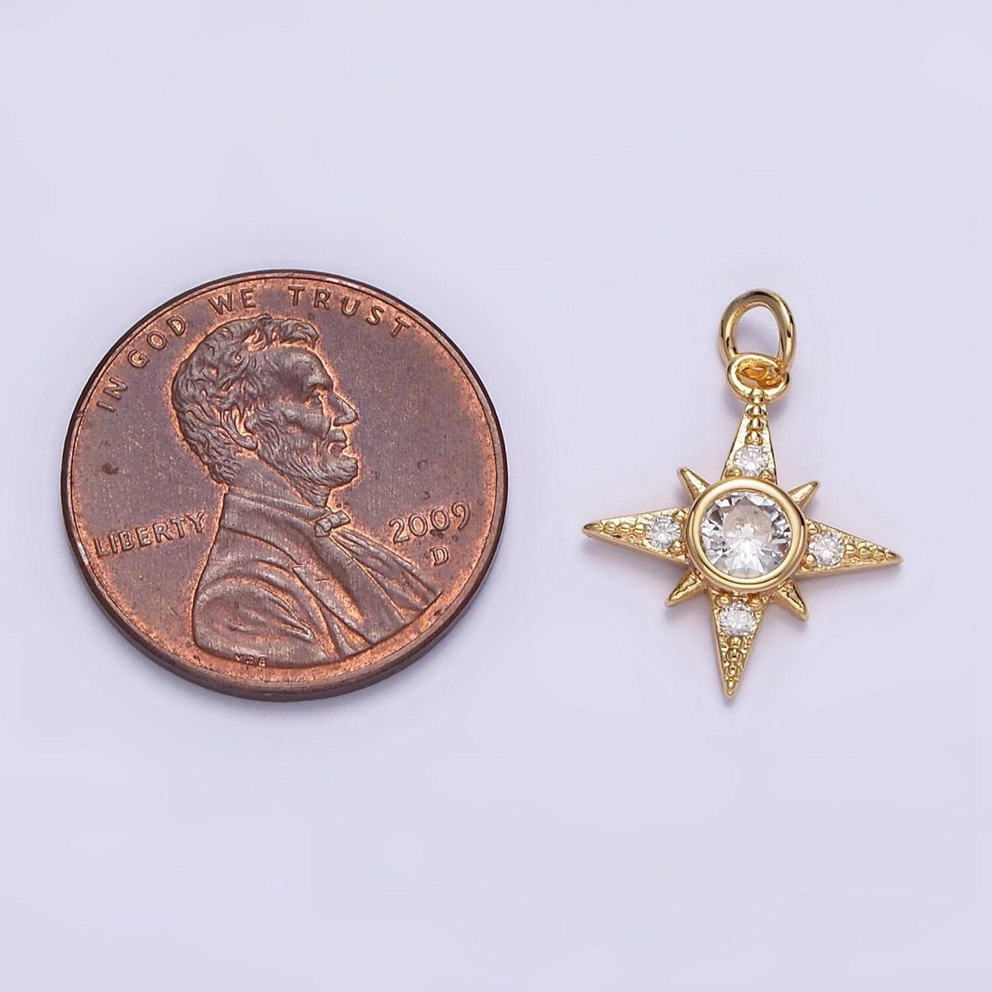 Mini gold north star charms tiny cz charm for necklace earring bracelet jewelry making supply celestial jewelry n-998