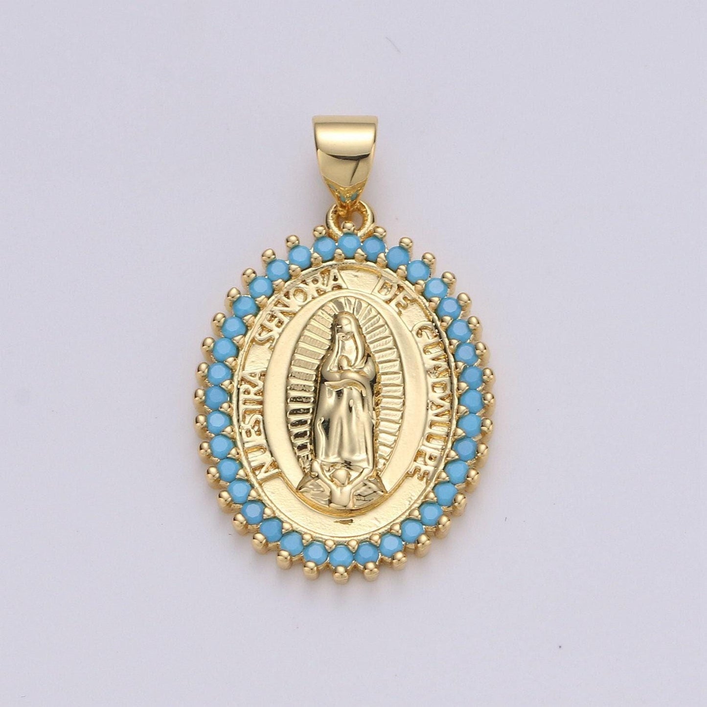 24k gold filled virgen de guadalupe pendant necklace micro pave virgen de guadalupe pendant for necklace religious jewelry i-841~i-843 i-845