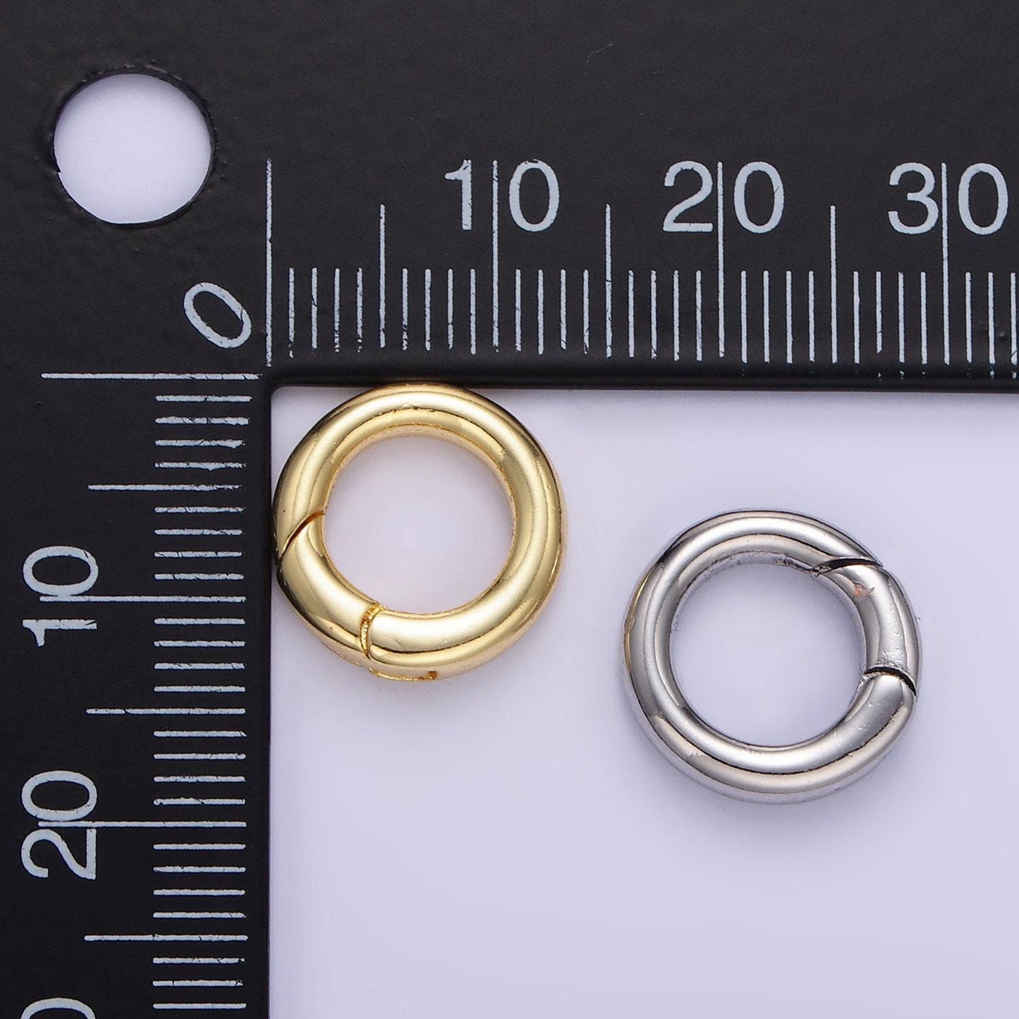 Mini push gate ring 14k gold filled clasp charm holder spring closure chain connector pendant enhancer bail for jewelry making supply l079