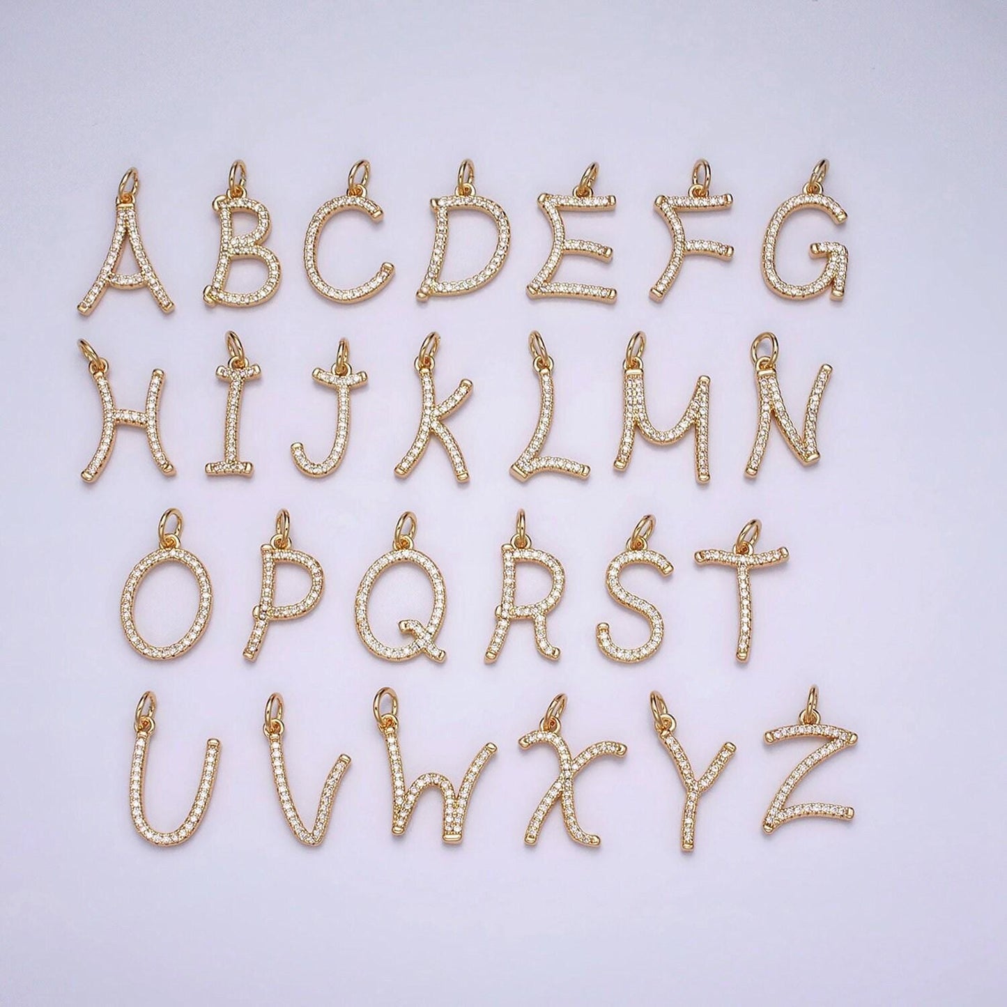 16k gold fill cz micro pave initial letter charm capital letter alphabet pendant cursive name jewelry personalized handmade jewelry