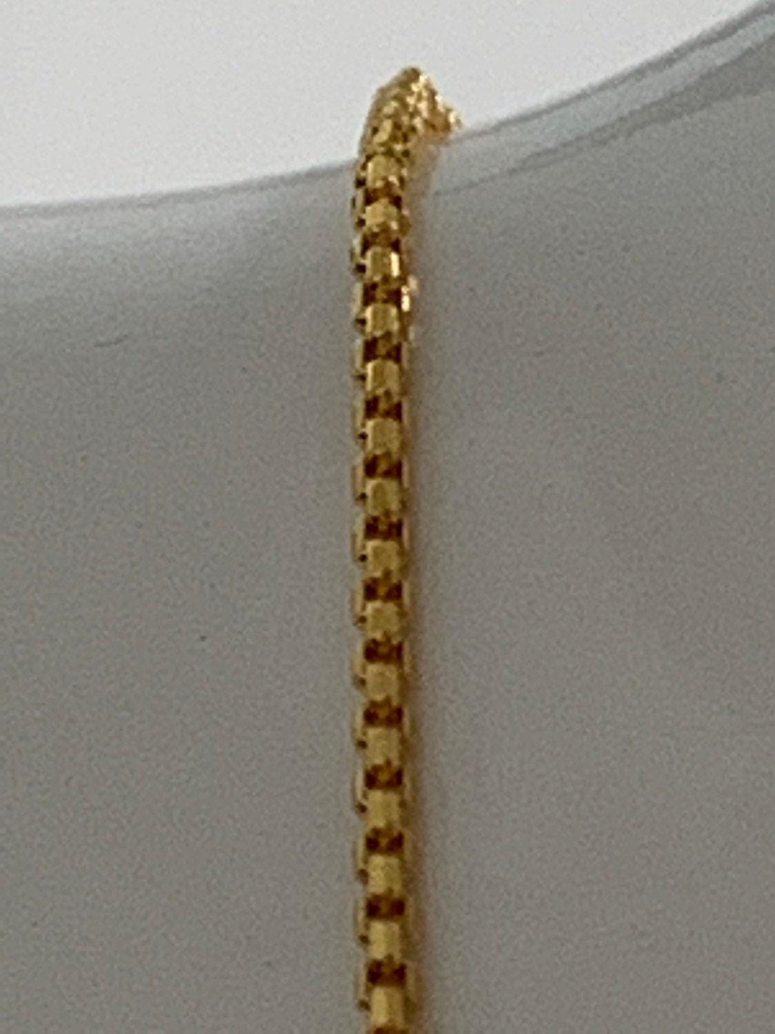 1pc 17.5'' 1.1mm ready to wear gold rolo box chain necklace, layering dainty box chain for jewelry making with pendant charm,344