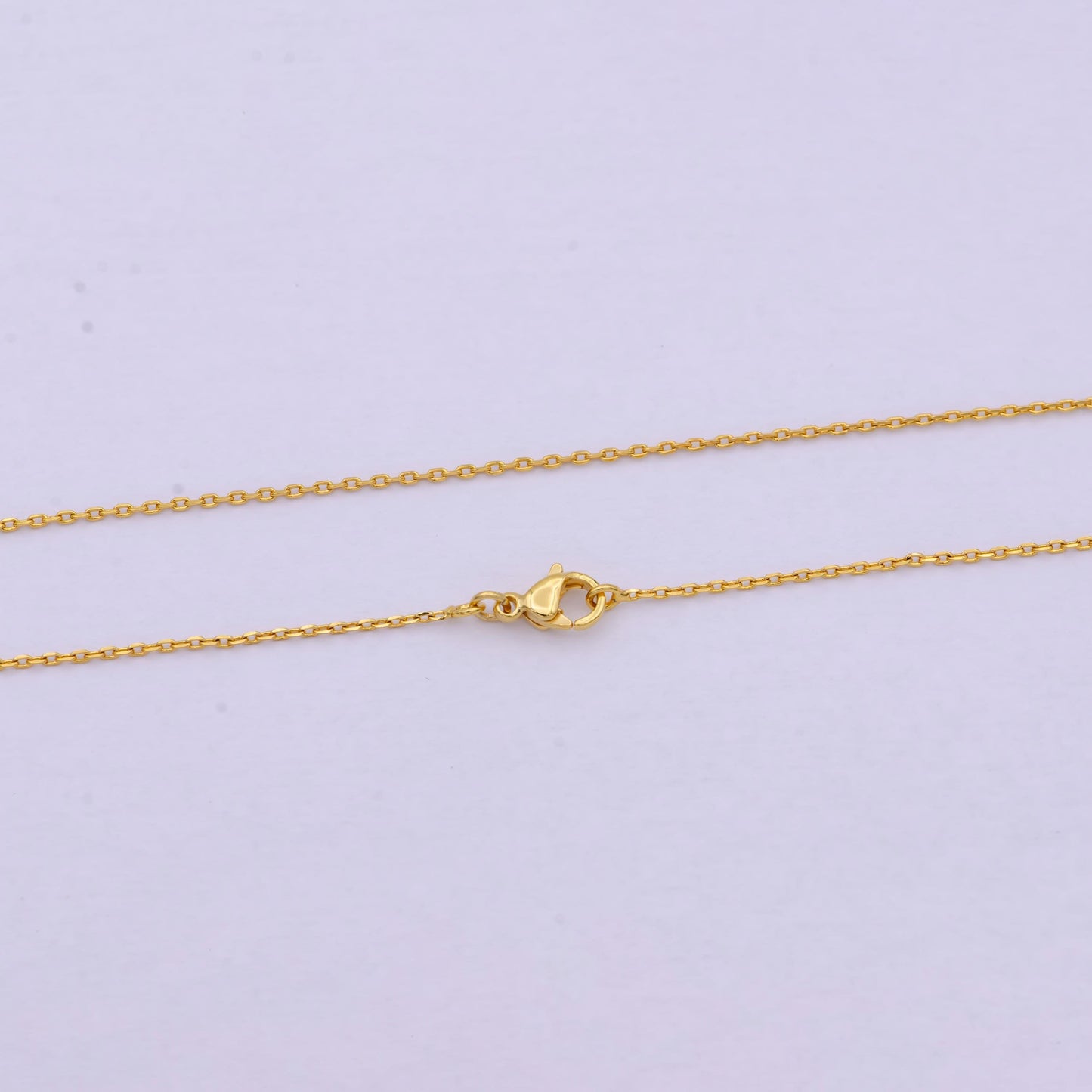 24k gold filled chain necklace, dainty 0.9mm cable finished chain, 17.5"inch layering necklace | wa-615