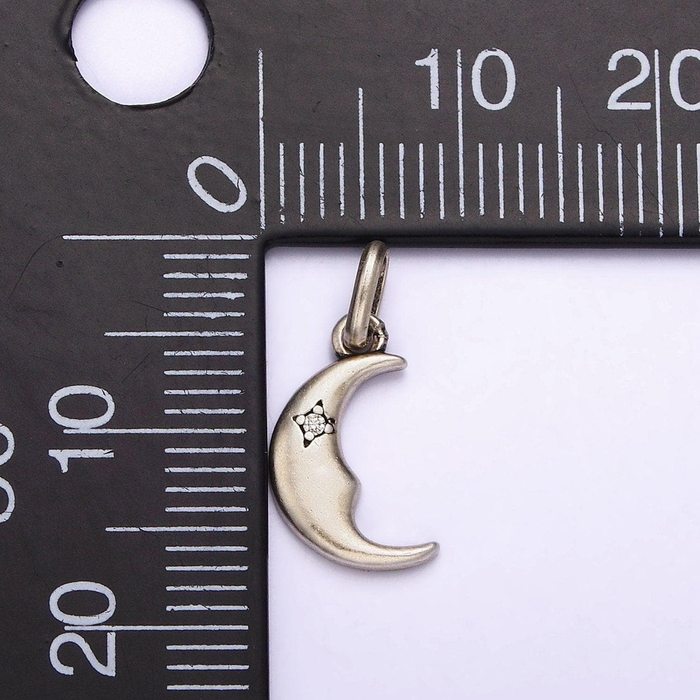Dainty crescent moon charm in 925 sterling silver pendant celestial jewelry sl-332