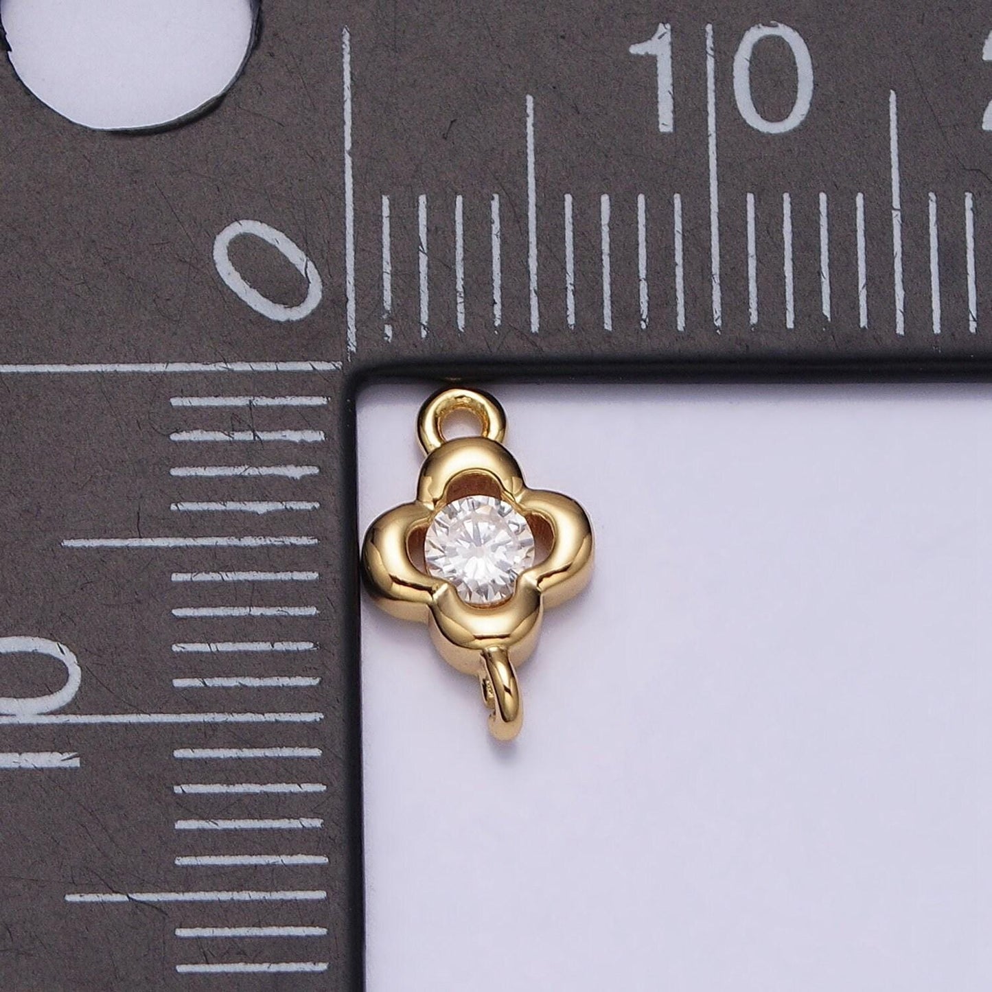 Mini gold flower charm connector for dainty flower jewelry finding handmade necklace earring bracelet link connector y-852