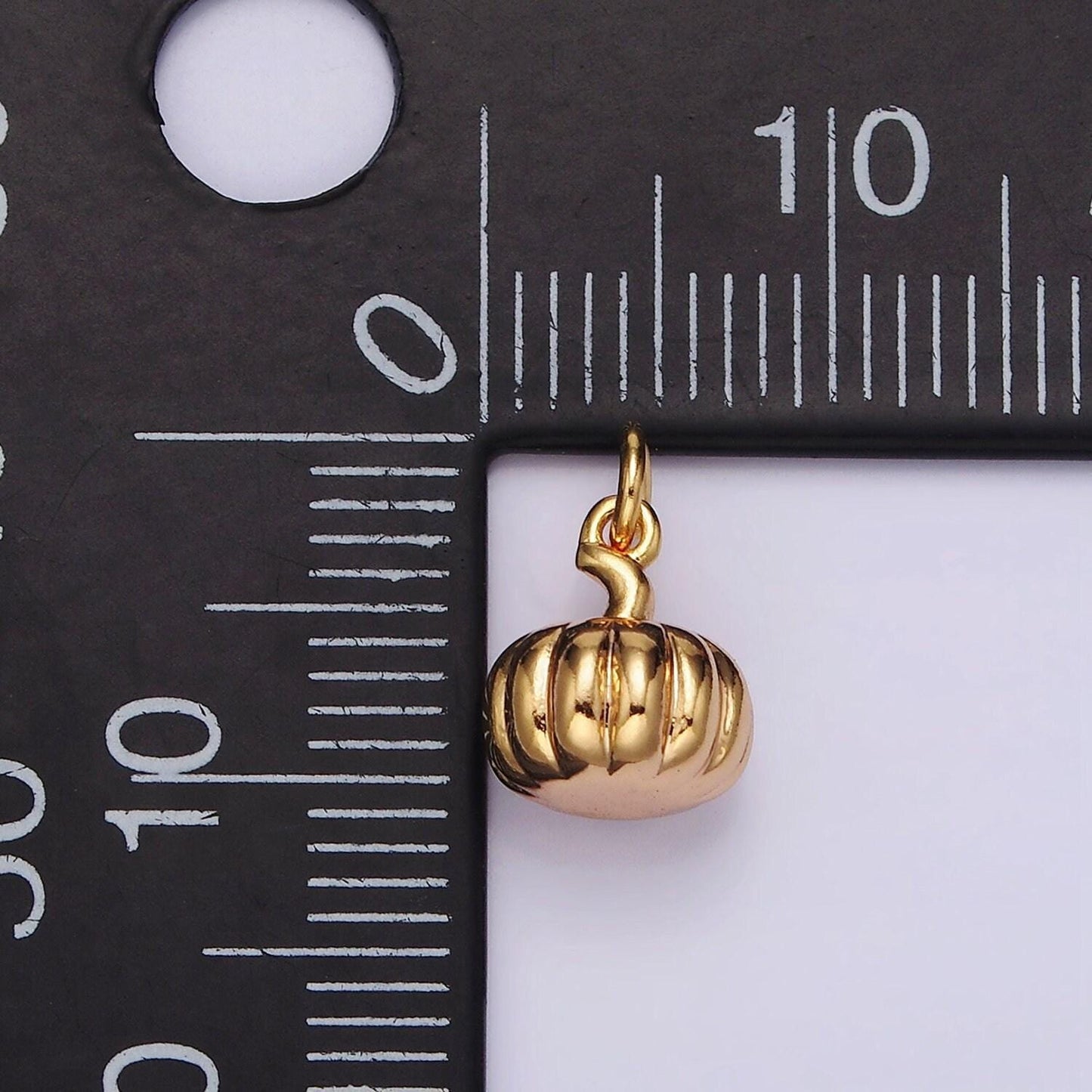 18k gold filled 9mm pumpkin fruit puffed add-on charm | n1760
