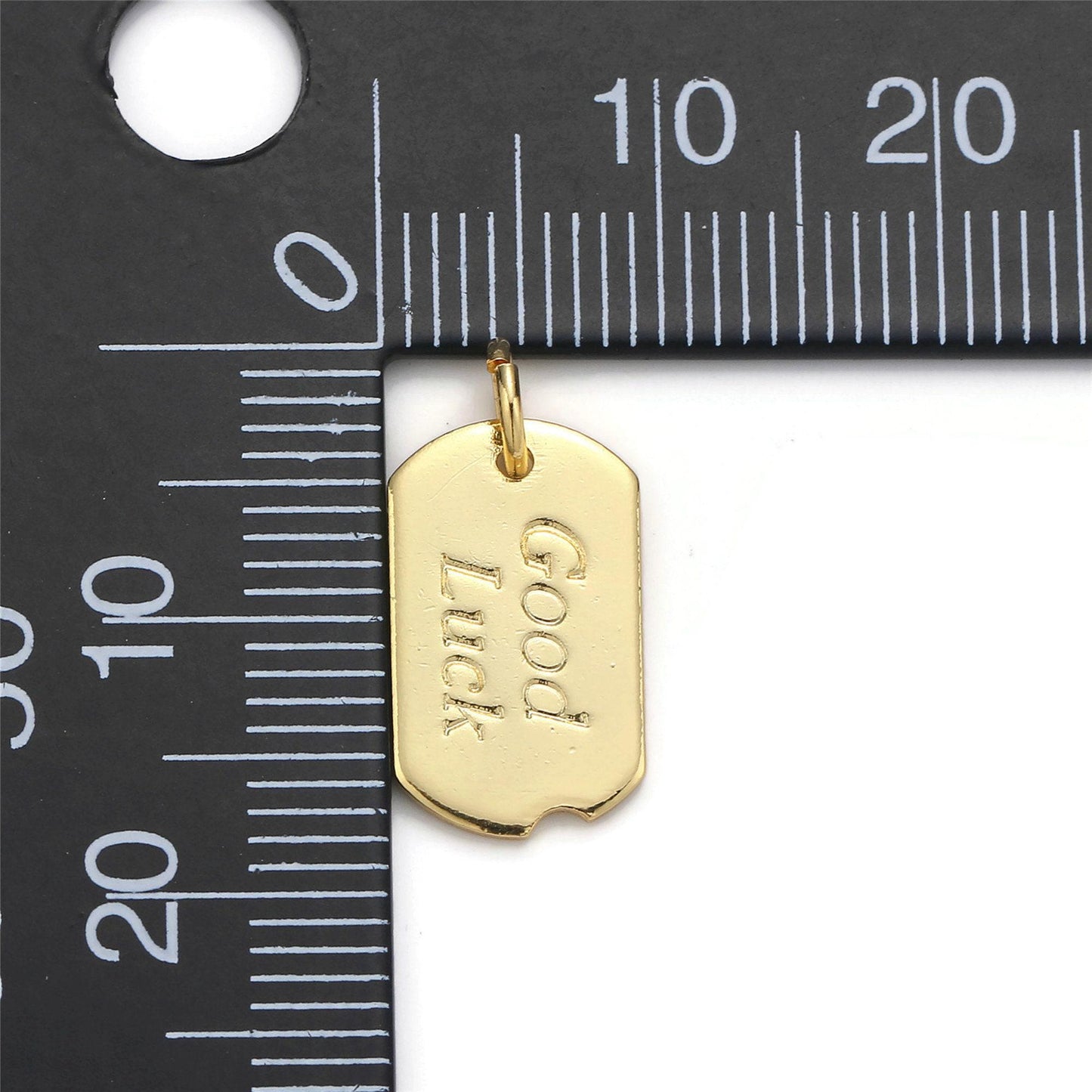 1pc 24k gold good luck charm, bar plate good luck pendant charm, charm, gold or silver color optionchgf-001071