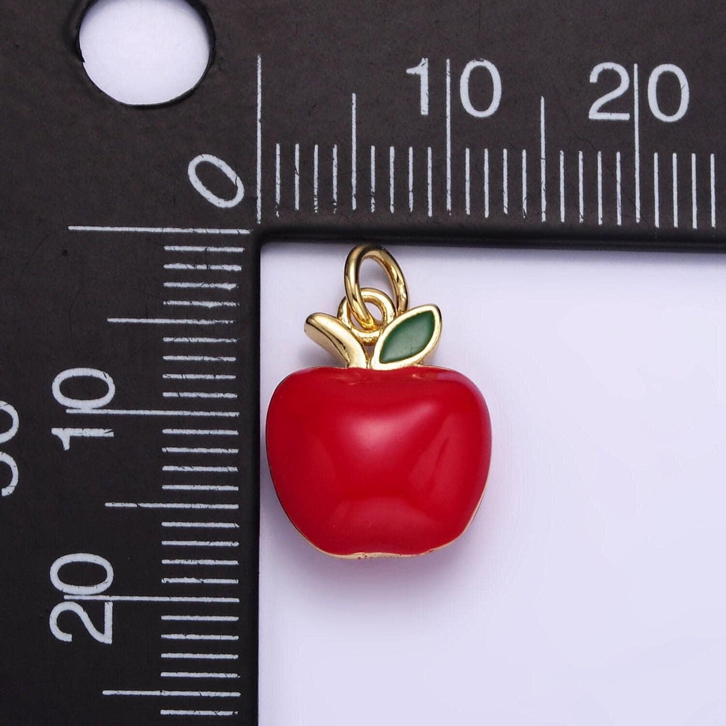 Dainty gold apple charms 24k gold filled apple pendant charm bracelet necklace for diy teacher gift jewelry making supply d-605
