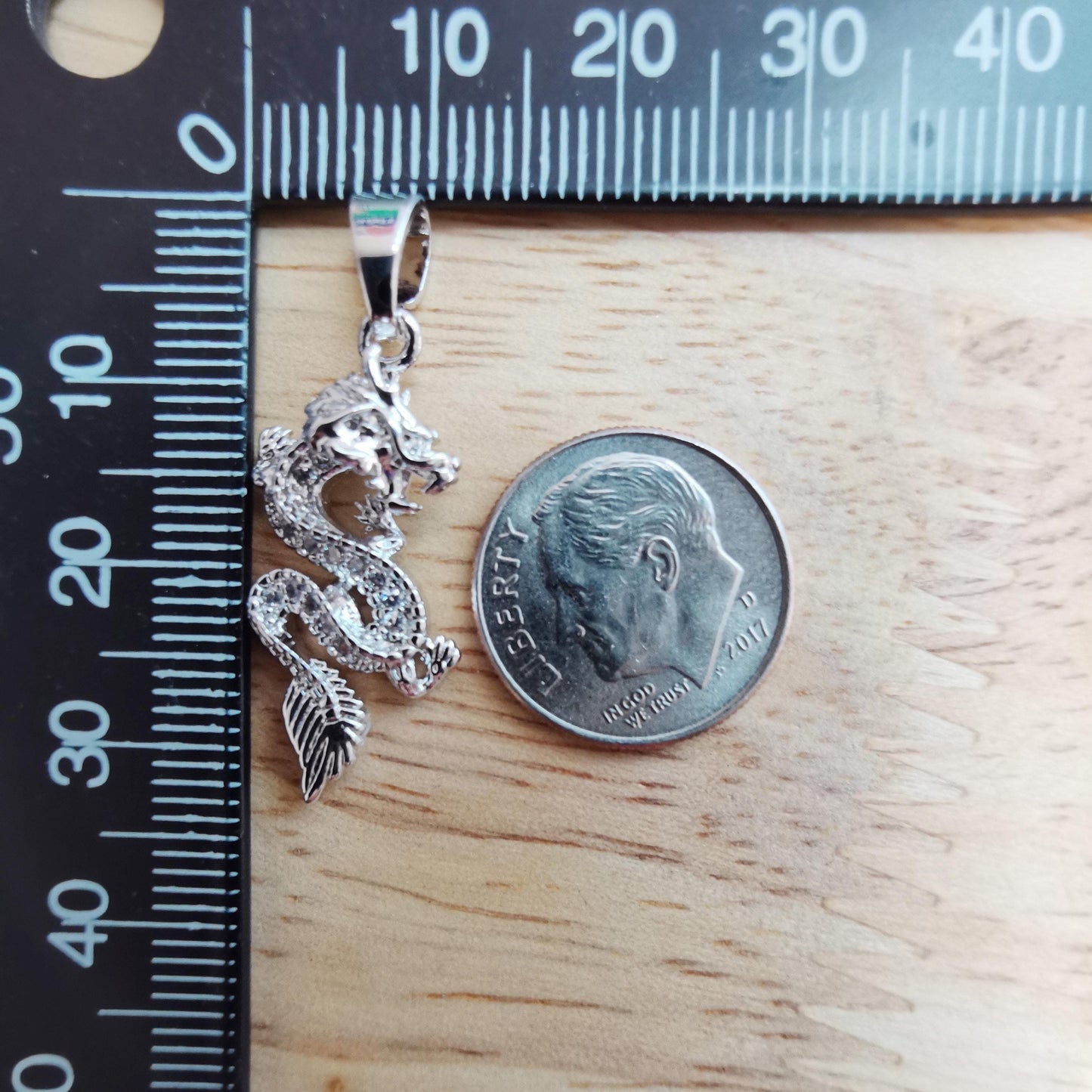 Silver dragon pendant for necklace bracelet charm