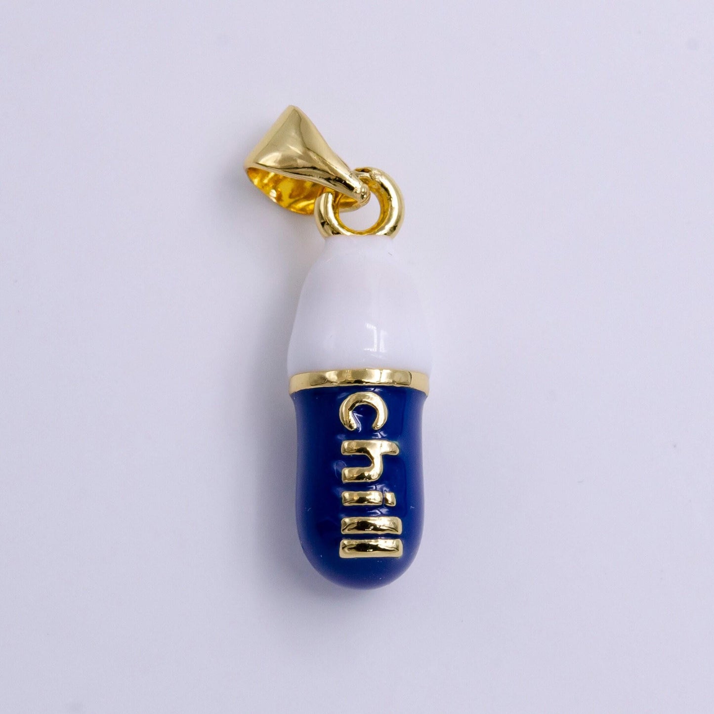 1pc. chill choose color pill charm necklace, dainty word charm,chill pill charm necklace pendant hope optimist minimalist jewelry j-203-207