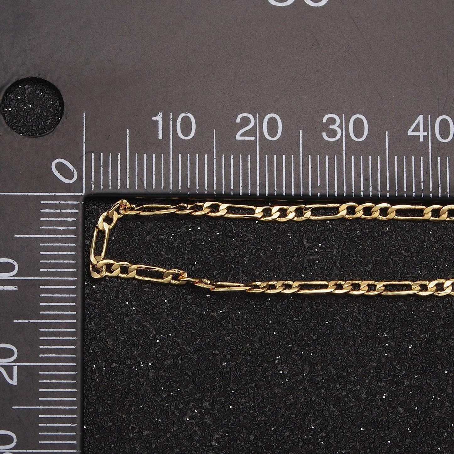 24k gold filled flat figaro chain by yard, 2mm width chain in silver & gold color, wholesale bulk roll chain for jewelry making, 670
