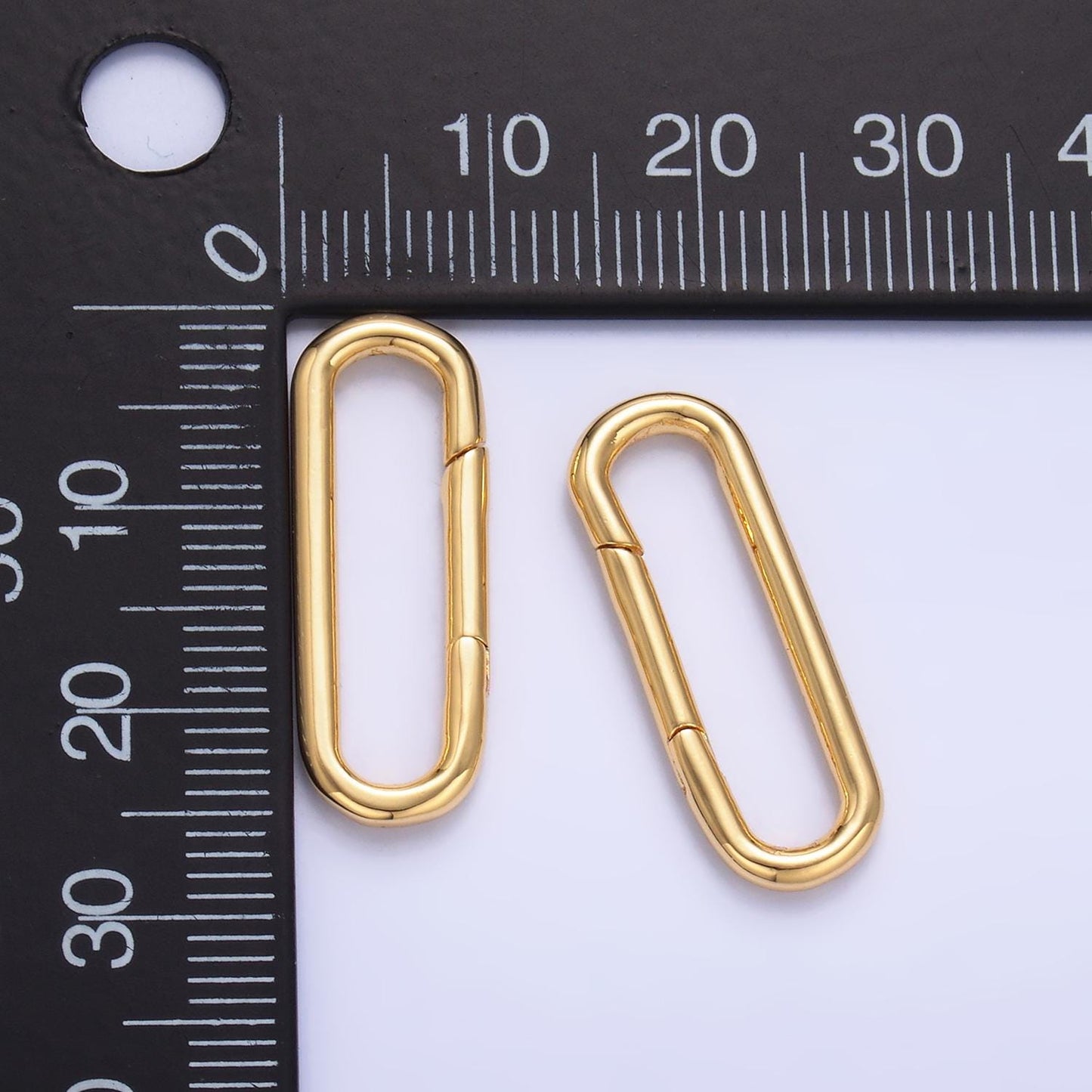 Dainty Gold Carabiner Clasp Pull Gate Oval Clasp for Charm Holder, Link Connector for Bracelet Necklace component Z-1045