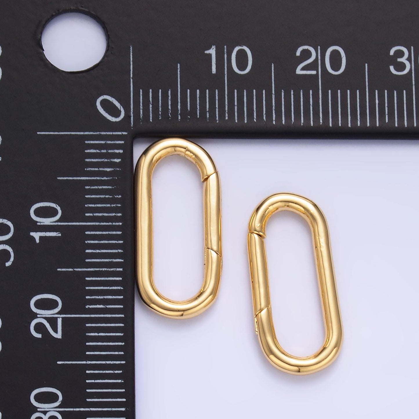Dainty Gold Carabiner Clasp Pull Gate Oval Clasp for Charm Holder, Link Connector for Bracelet Necklace component Z-1045