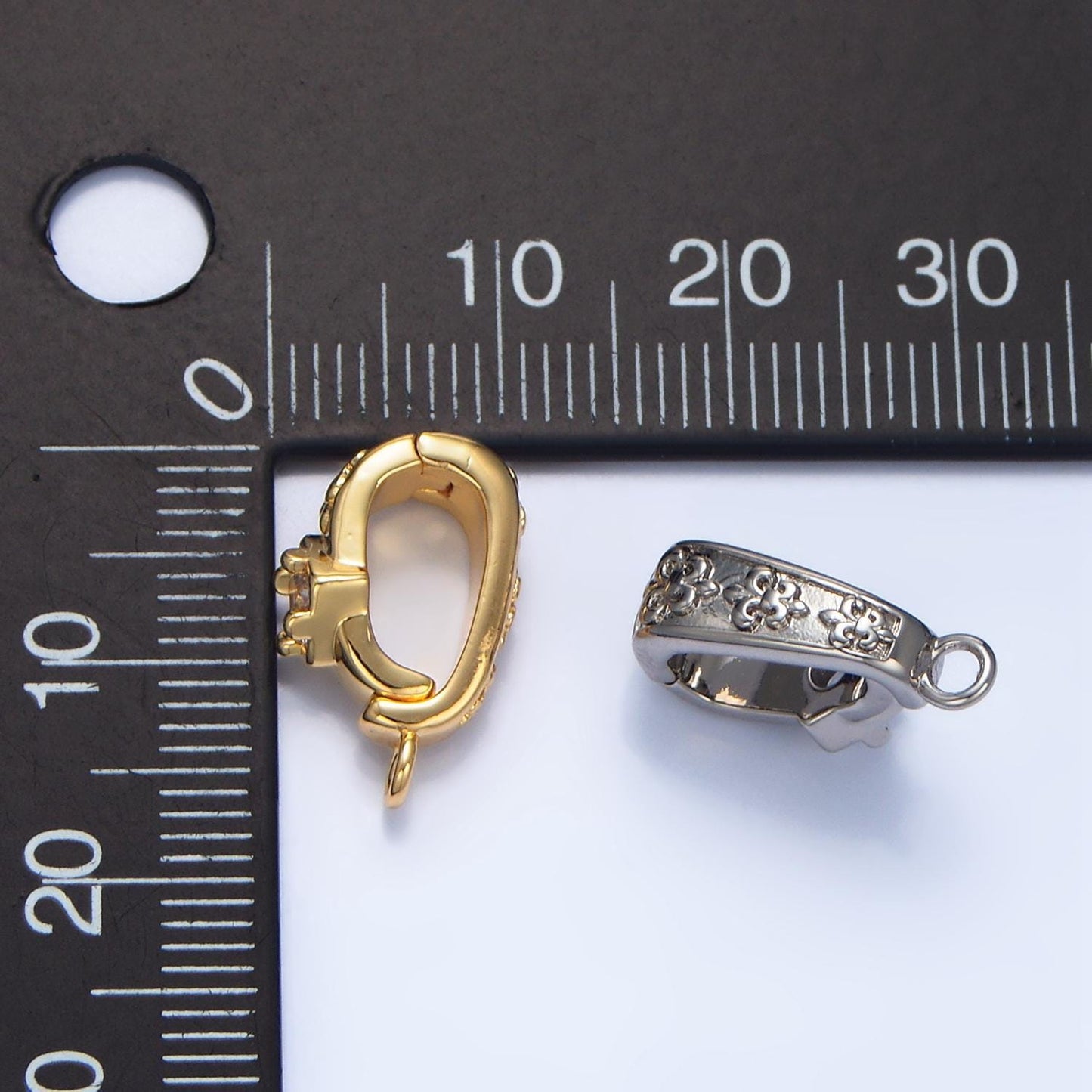14k gold filled hinged pull clasp charm bail necklace enhancer cz bail enhancer snap bail clasp charm with loop for charm bar supply z972