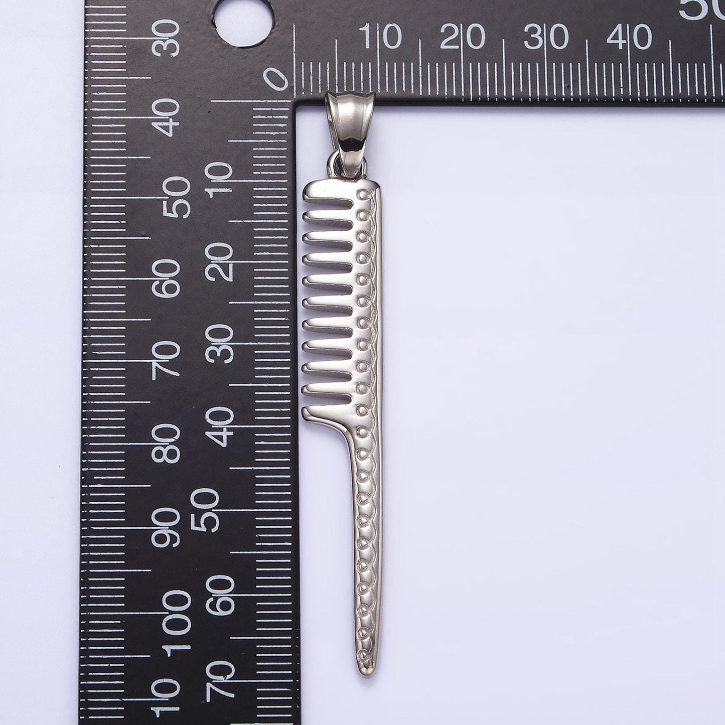Double sided hair comb charm stainless steel barber hair stylist pendant jewelry p787